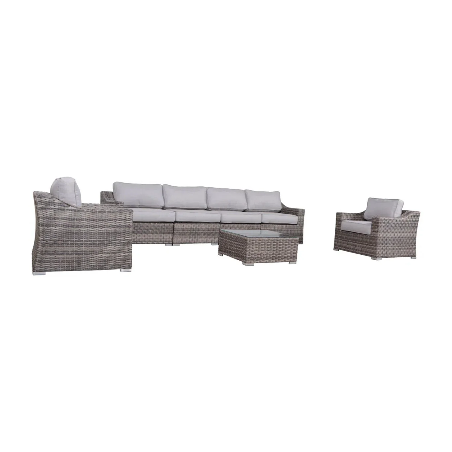 Outdoor Wicker Conversation Set With Cushions, All Weather - Image 14