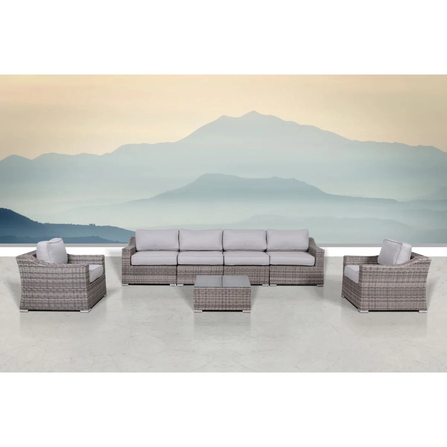 Outdoor Wicker Conversation Set With Cushions, All Weather - Image 41