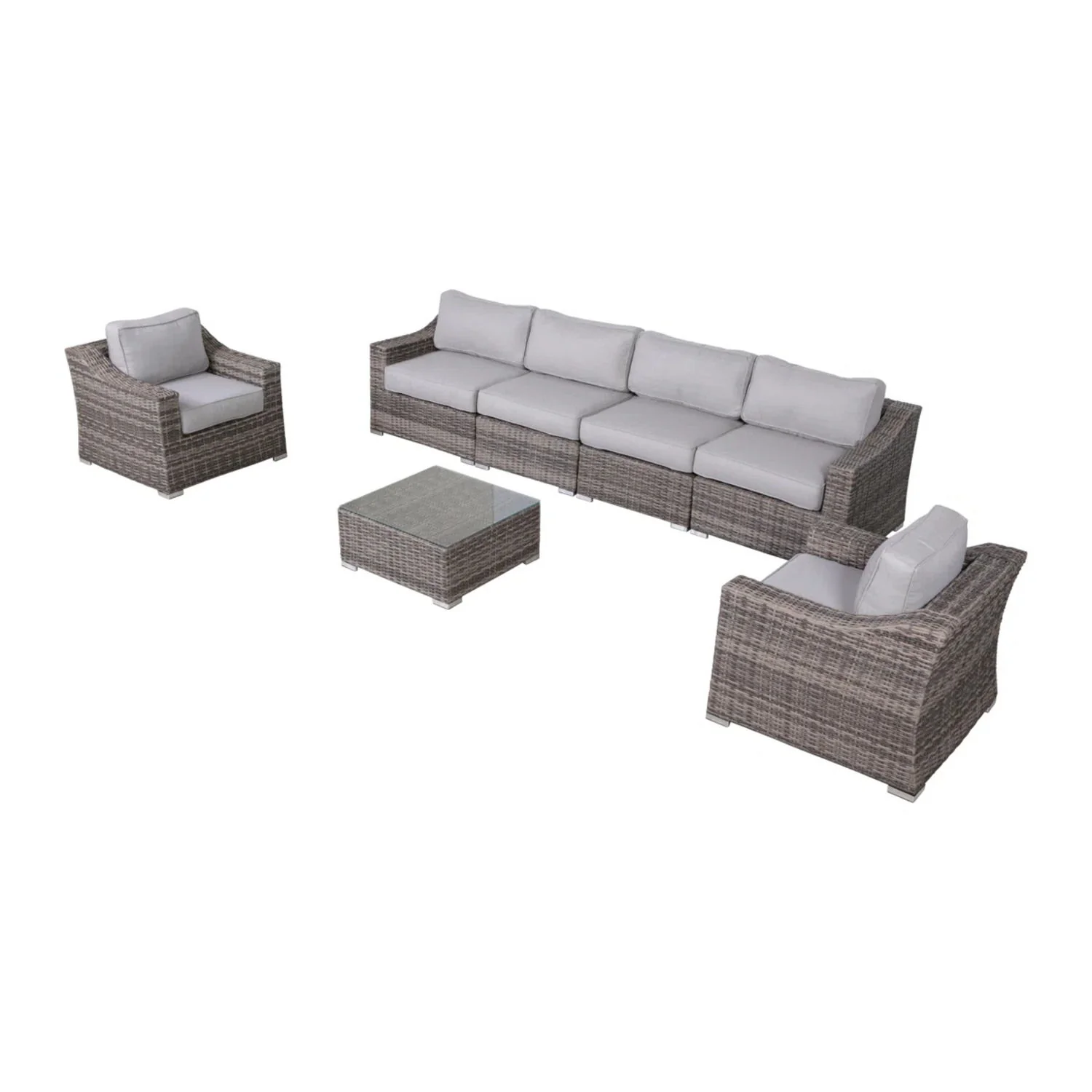 Outdoor Wicker Conversation Set With Cushions, All Weather - Image 73