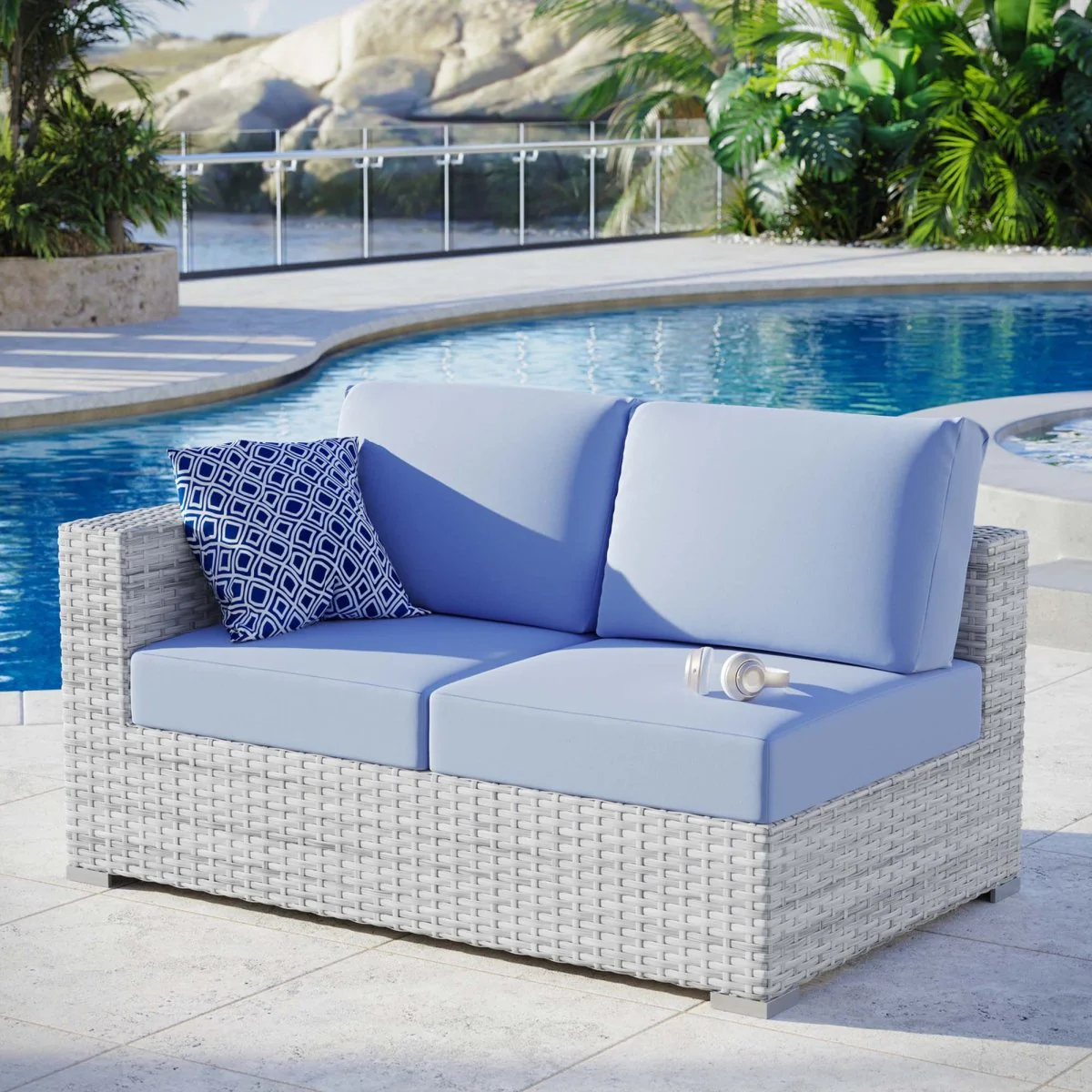 Outdoor Wicker Loveseat - Contemporary Weather-Resistant Two-Seater with Cushions - Image 24