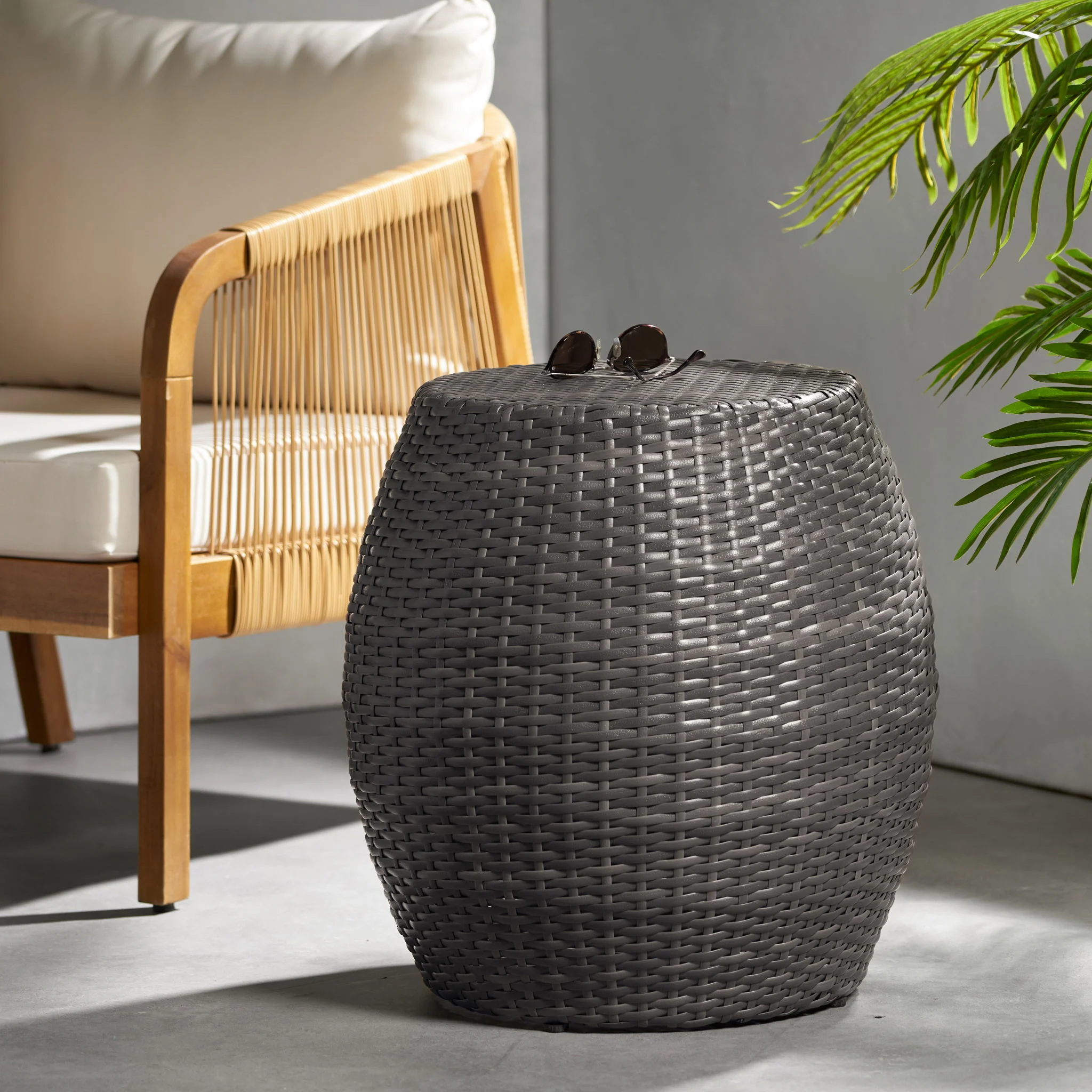 Outdoor Wicker Patio Side Table - Image 6