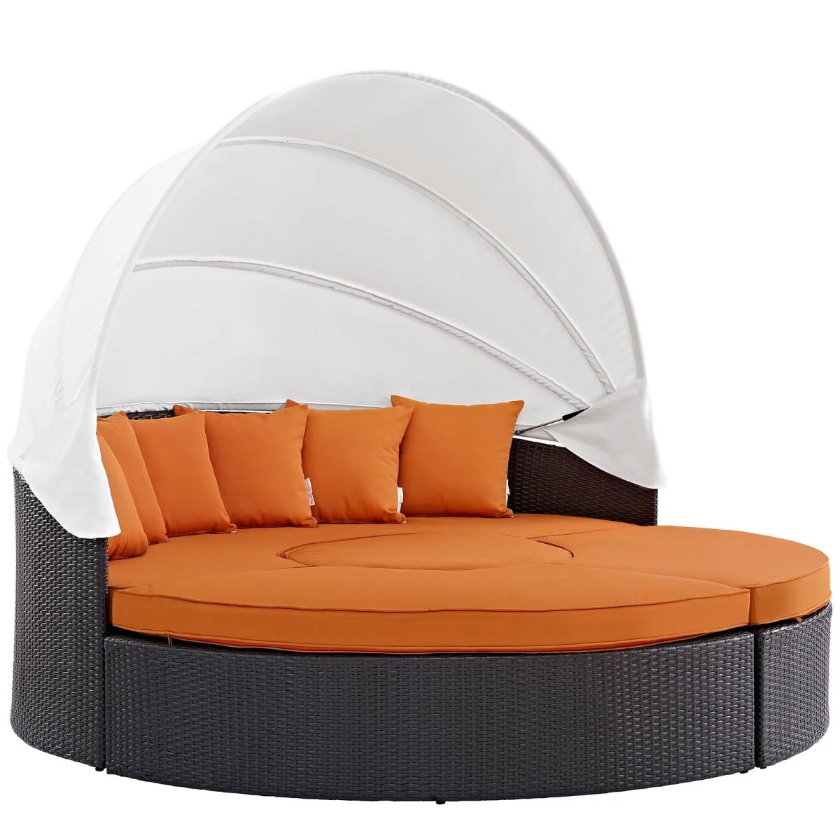 Outdoor Wicker Rattan Daybed with Canopy, Durable All-Weather Patio Lounger - Image 18