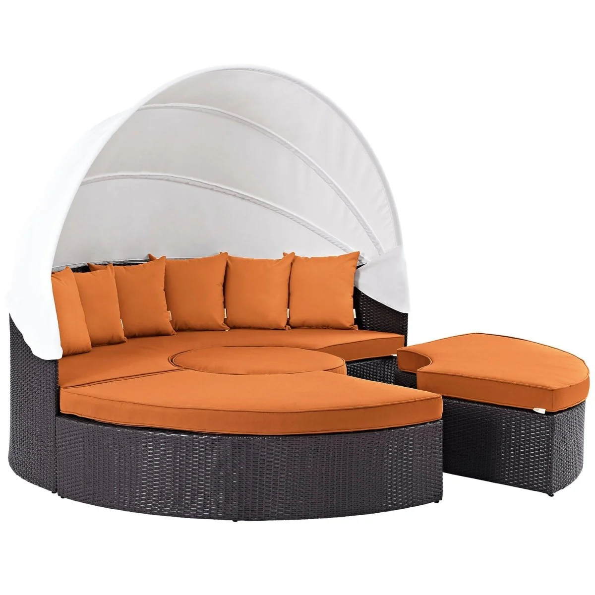 Outdoor Wicker Rattan Daybed with Canopy, Durable All-Weather Patio Lounger - Image 19