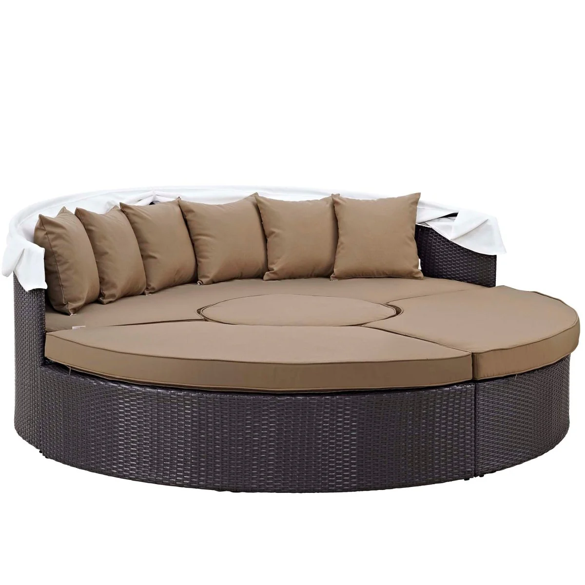 Outdoor Wicker Rattan Daybed with Canopy, Durable All-Weather Patio Lounger - Image 29