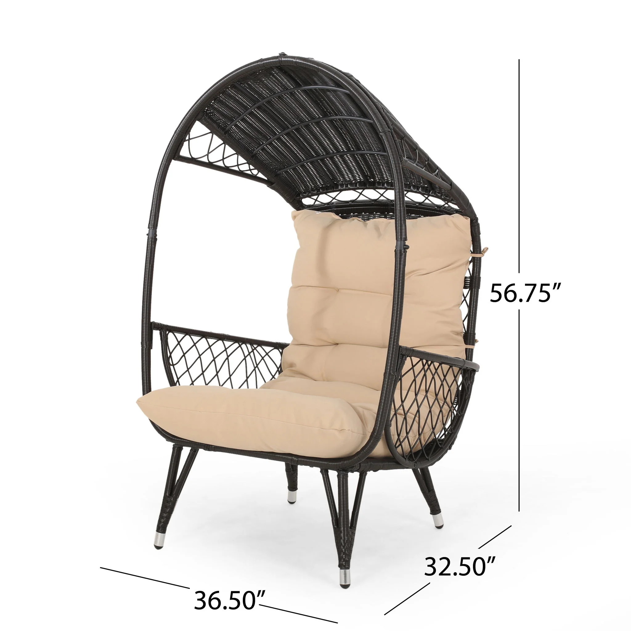 Outdoor Wicker Standing Basket Chair With Cushion - Image 17