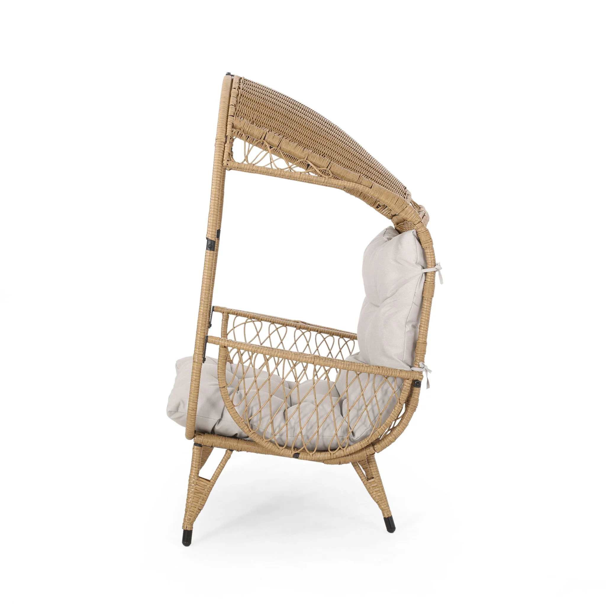 Outdoor Wicker Standing Basket Chair With Cushion - Image 7