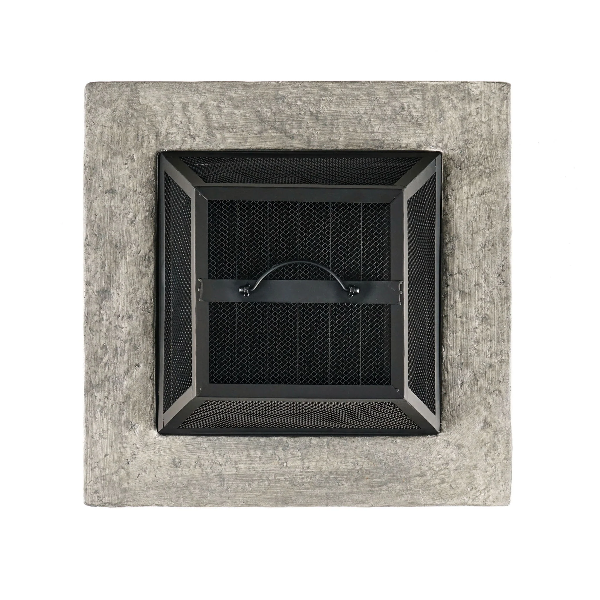 Outdoor Wood Burning Magnesium Oxide Fire Pit with Lid in Stone Gray - Image 4