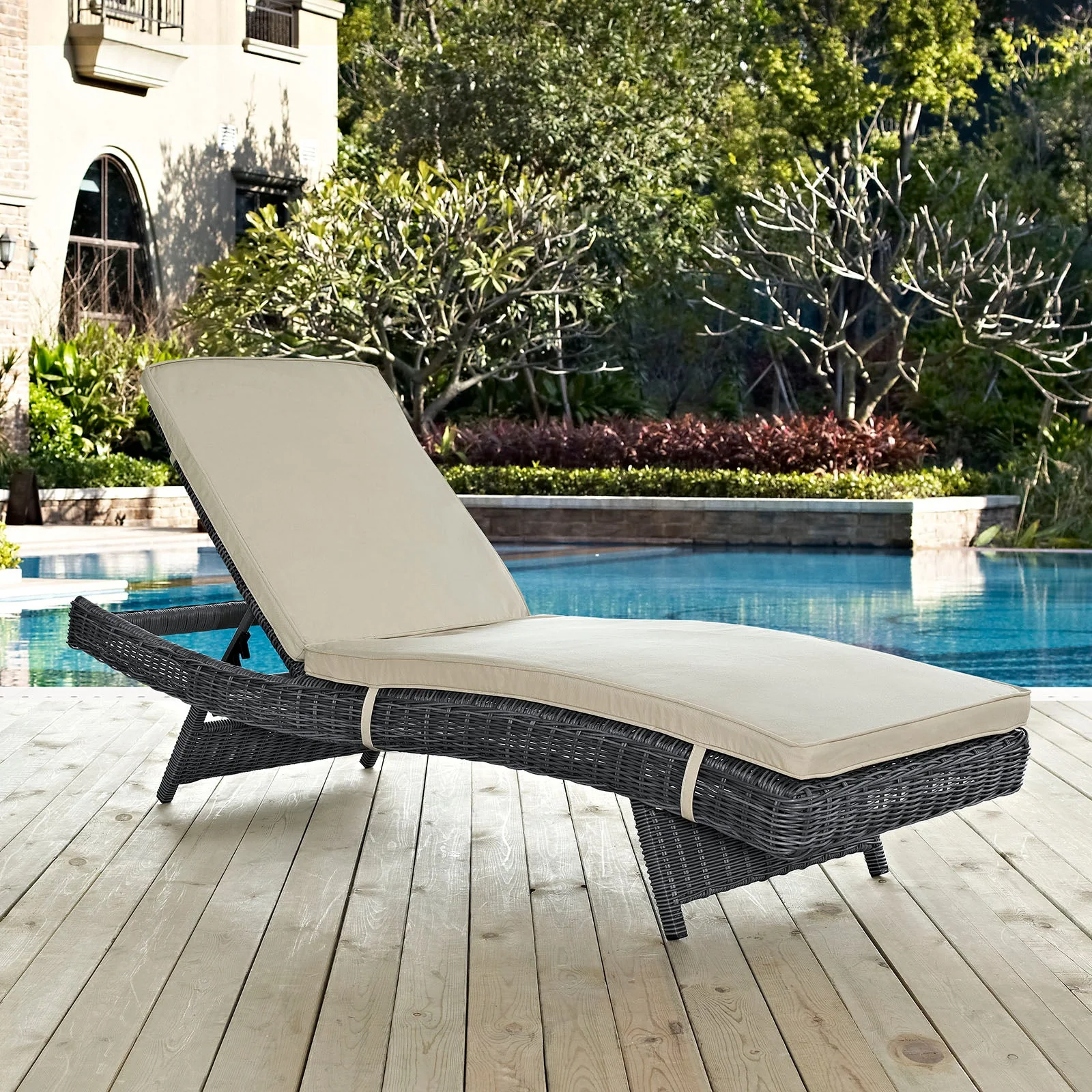 Outdoor Woven Chaise Lounge for Patio and Poolside Relaxation and Comfort - Image 14