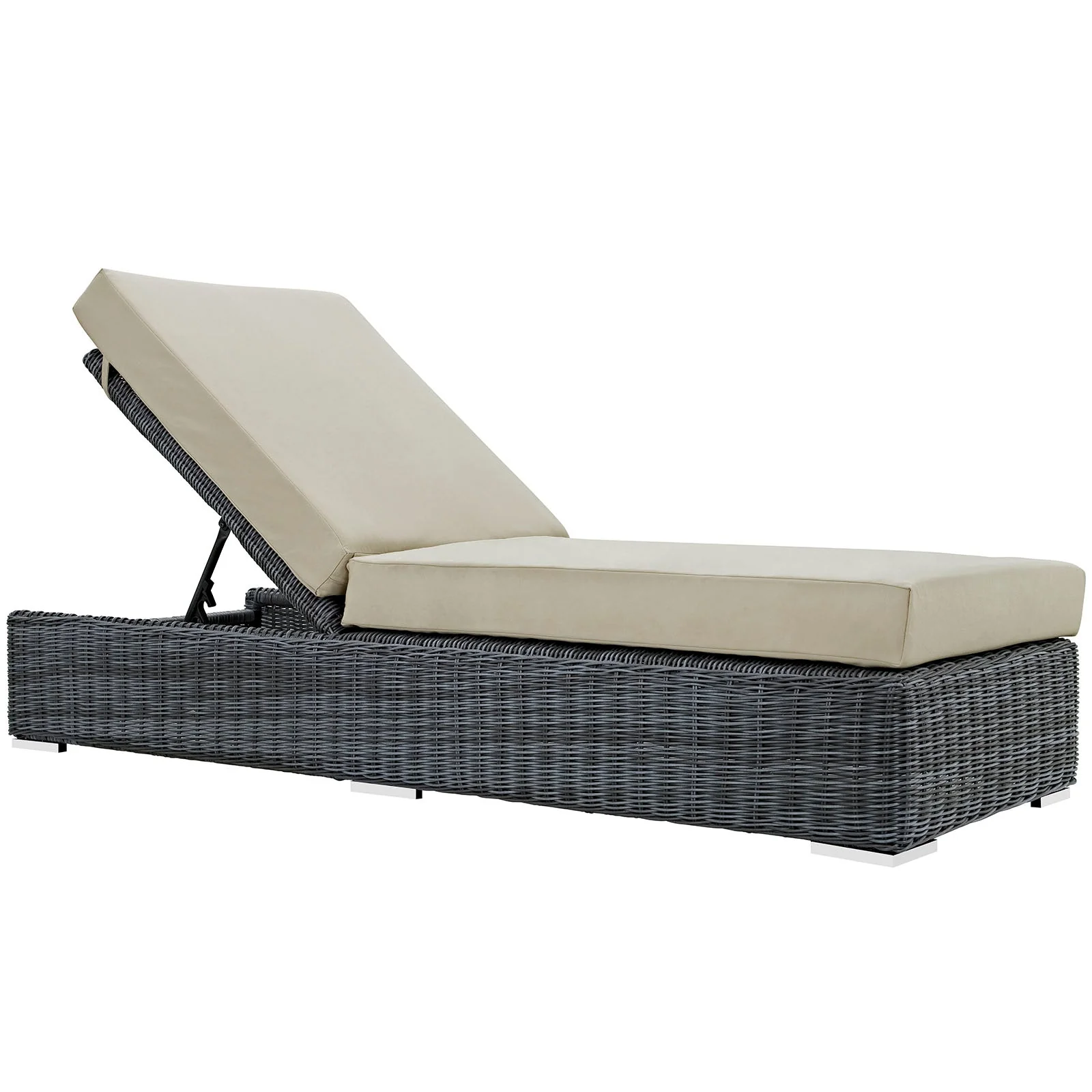 Outdoor Woven Chaise Lounge with Frame - Weather-Resistant Patio Reclining Seating - Image 5