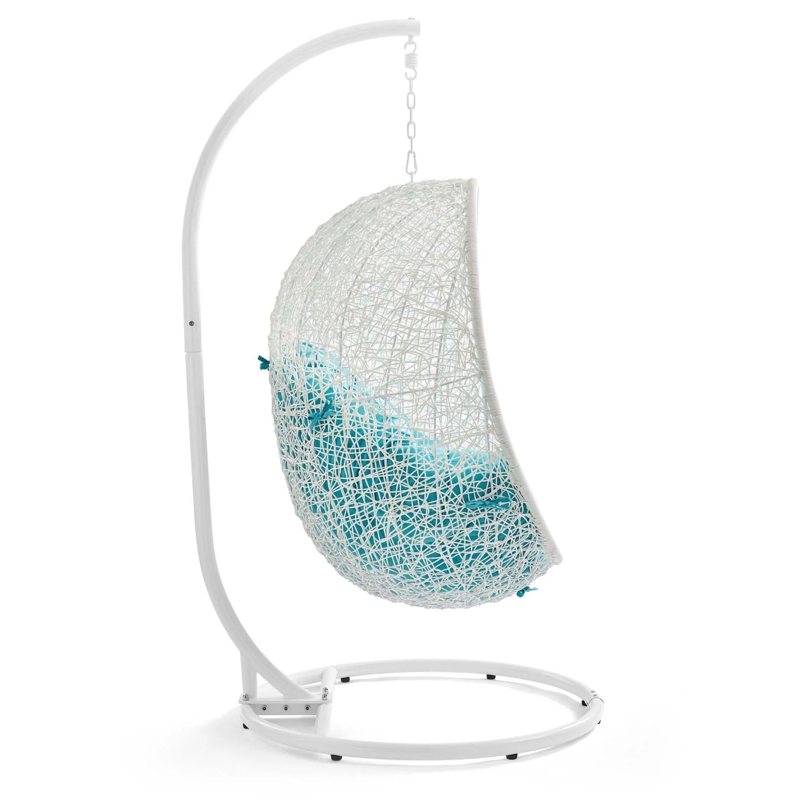 Outdoor Woven Hanging Swing Chair with Stand for Patio and Garden Seating - Image 12
