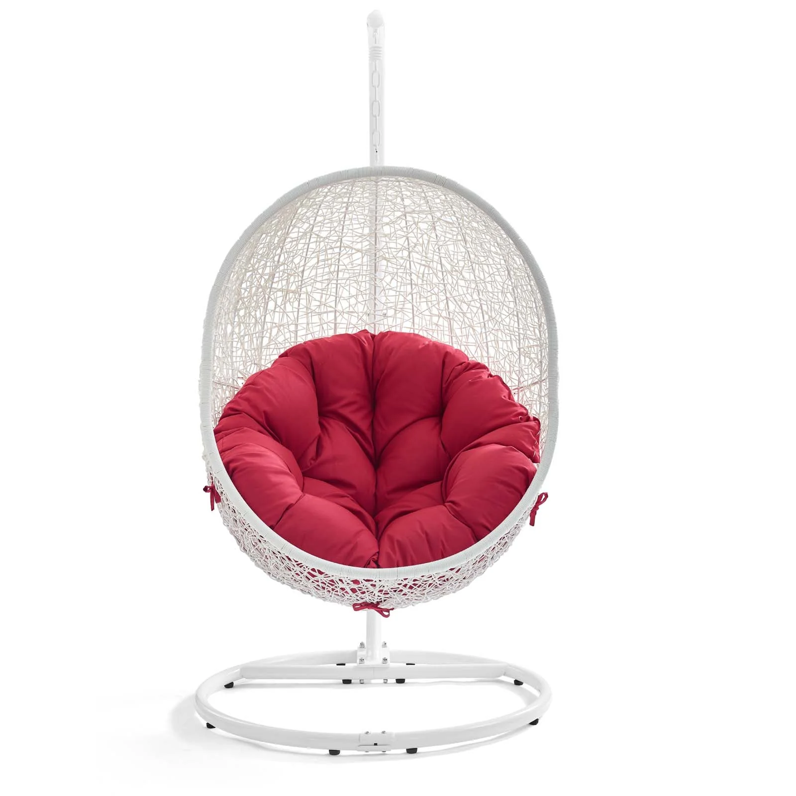 Outdoor Woven Hanging Swing Chair with Stand for Patio and Garden Seating - Image 21