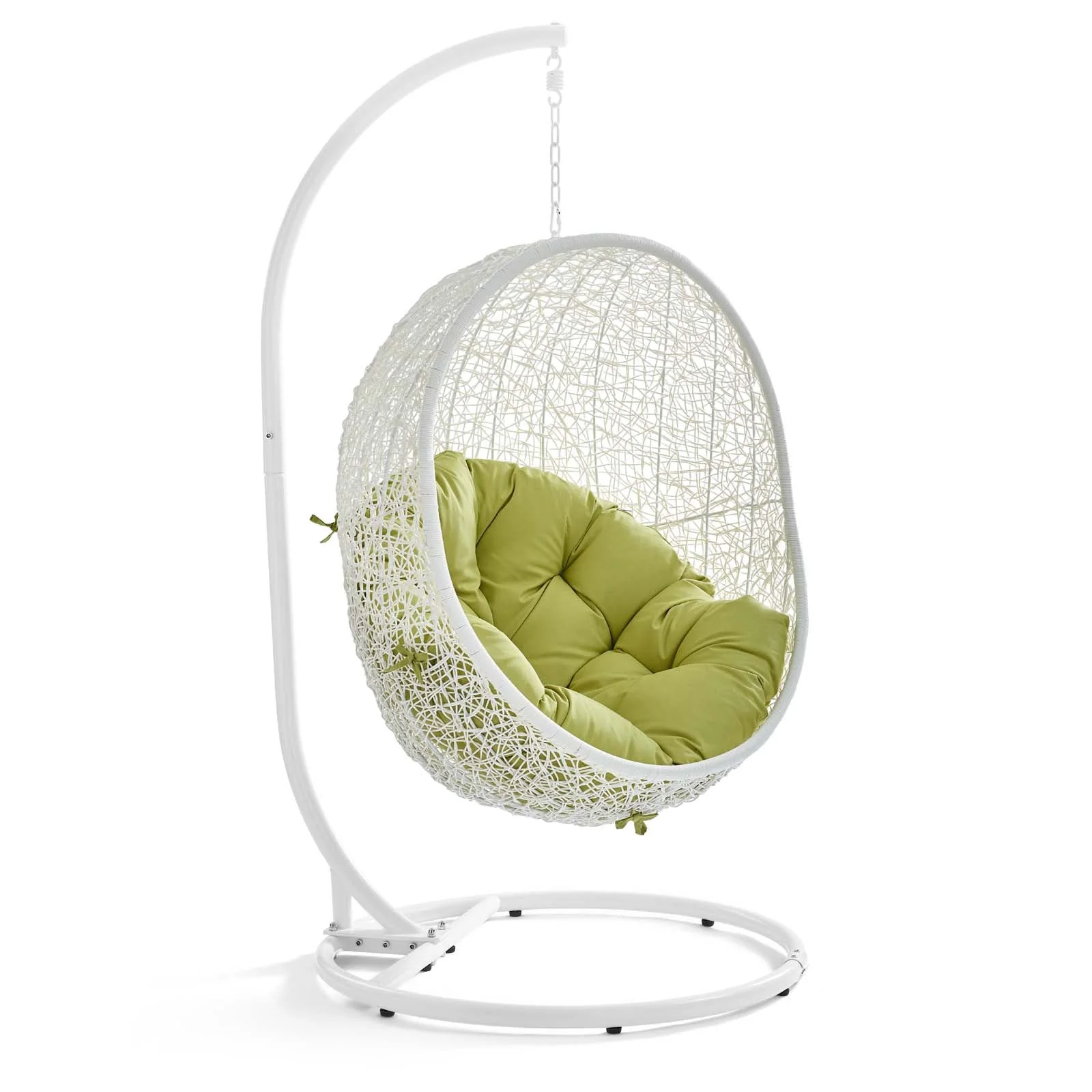 Outdoor Woven Hanging Swing Chair with Stand for Patio and Garden Seating - Image 25