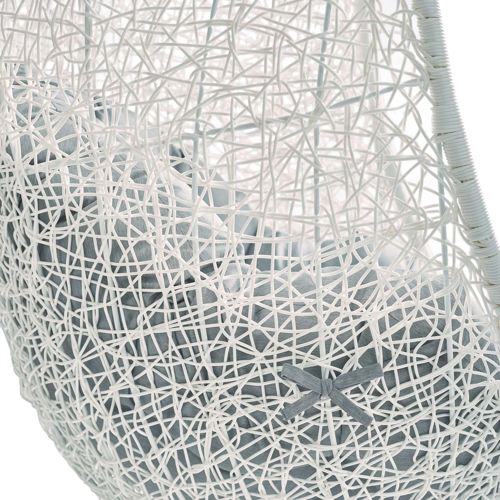 Outdoor Woven Hanging Swing Chair with Stand for Patio and Garden Seating - Image 62