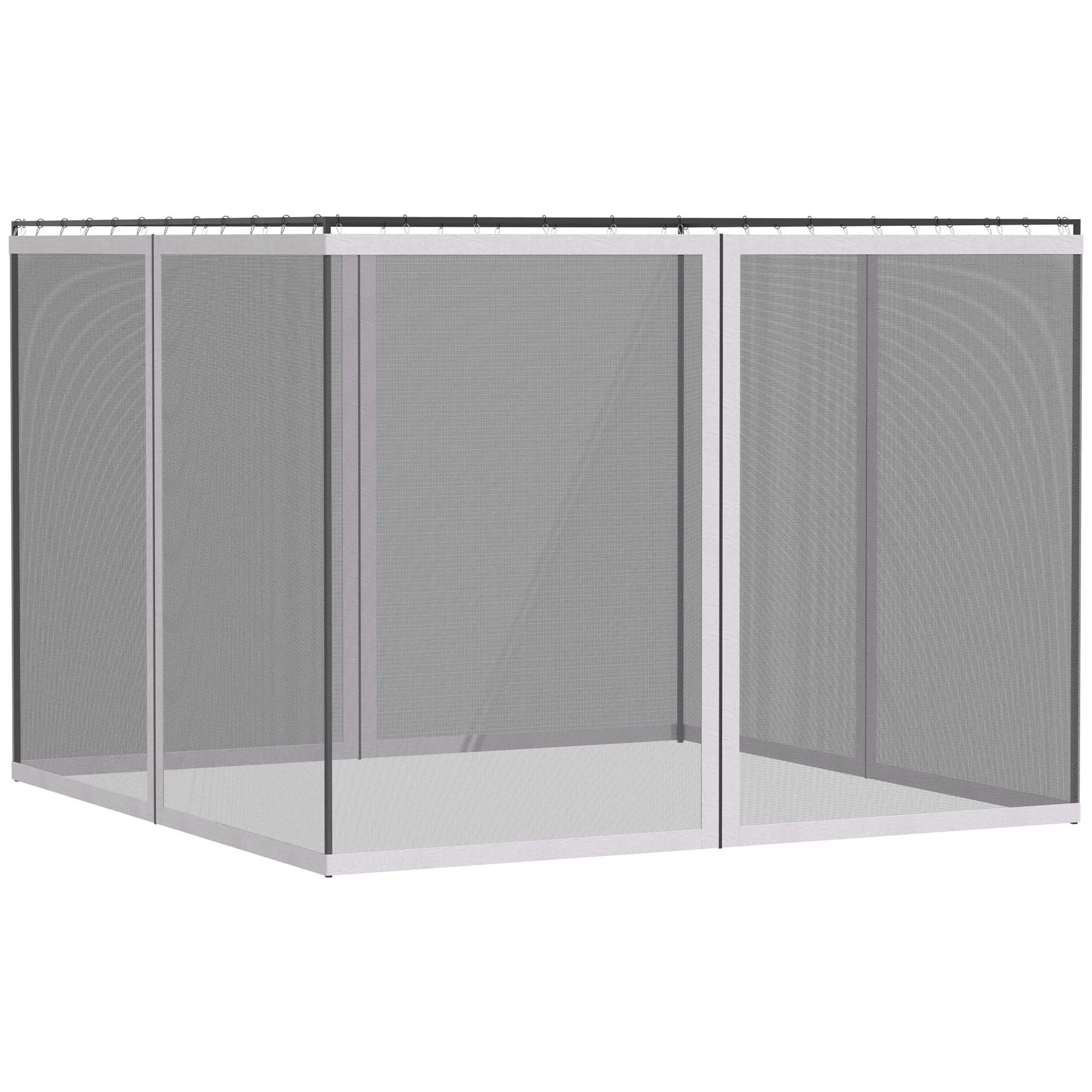 Outsunny - 10' x 13' Replacement Mesh Sidewall Netting For Patio Gazebos And Canopy Tents With Zippers (Sidewall Only) - White - Image 5