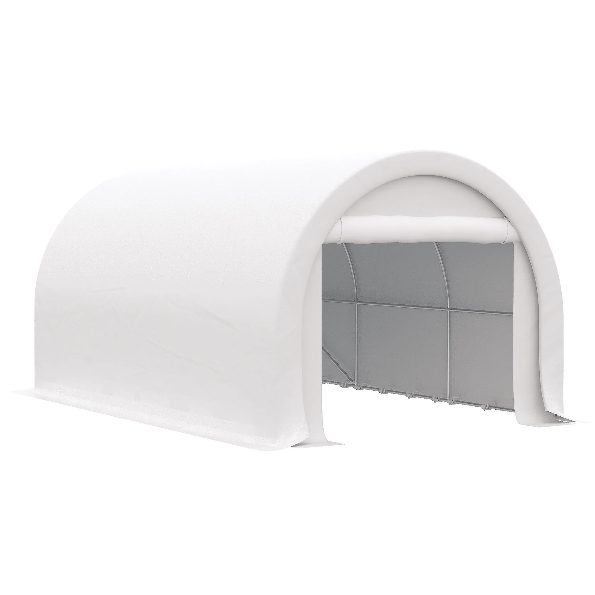 Outsunny - 10' x 16' Carport, Heavy Duty Portable Garage Storage Tent With Large Zippered Door, Anti-Uv Pe Canopy Cover For Car, Truck, Boat, Motorcycle, Bike, Garden Tools, Outdoor Work - Image 2