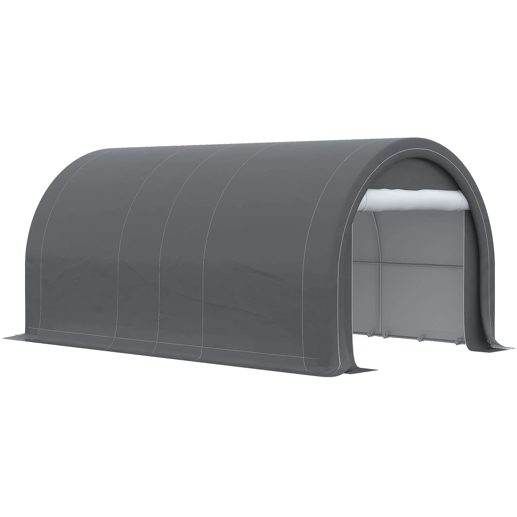 Outsunny - 10' x 16' Carport, Heavy Duty Portable Garage Storage Tent With Large Zippered Door, Anti-Uv Pe Canopy Cover For Car, Truck, Boat, Motorcycle, Bike, Garden Tools, Outdoor Work - Image 21