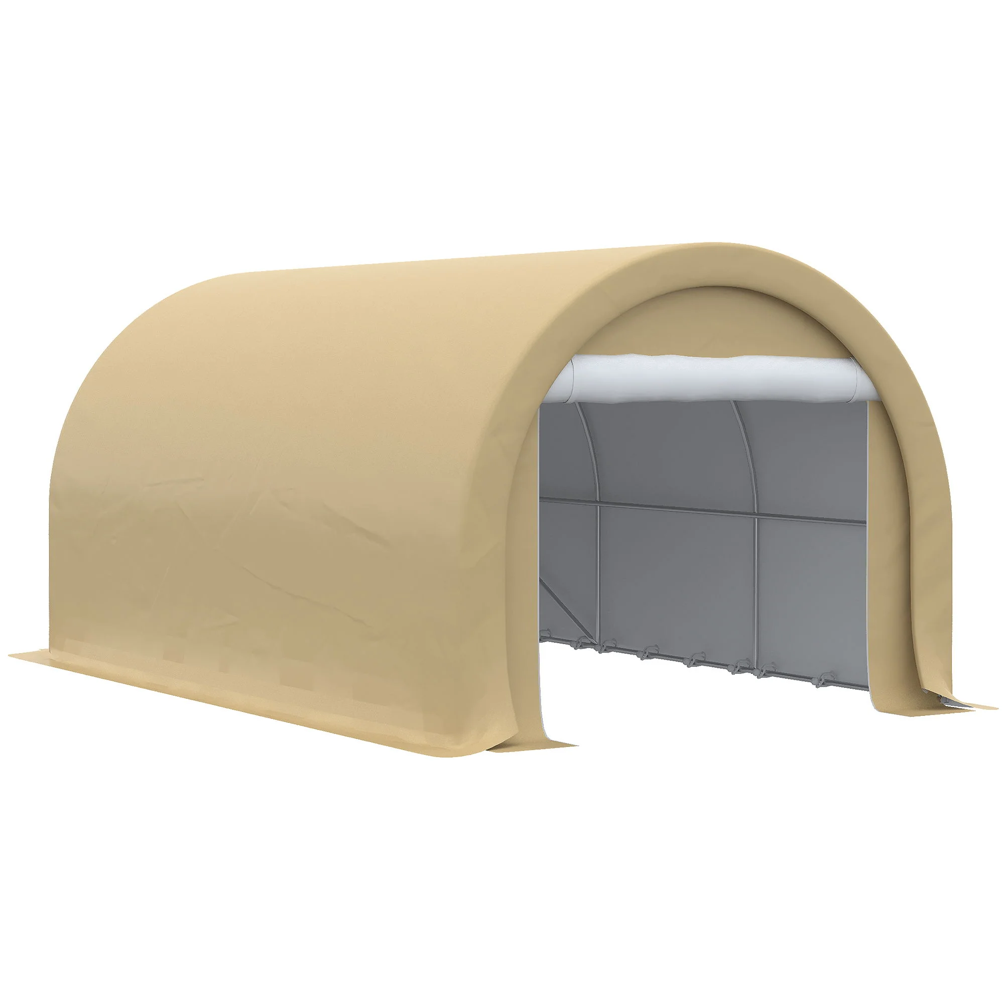 Outsunny - 10' x 16' Carport, Heavy Duty Portable Garage Storage Tent With Large Zippered Door, Anti-Uv Pe Canopy Cover For Car, Truck, Boat, Motorcycle, Bike, Garden Tools, Outdoor Work - Image 3