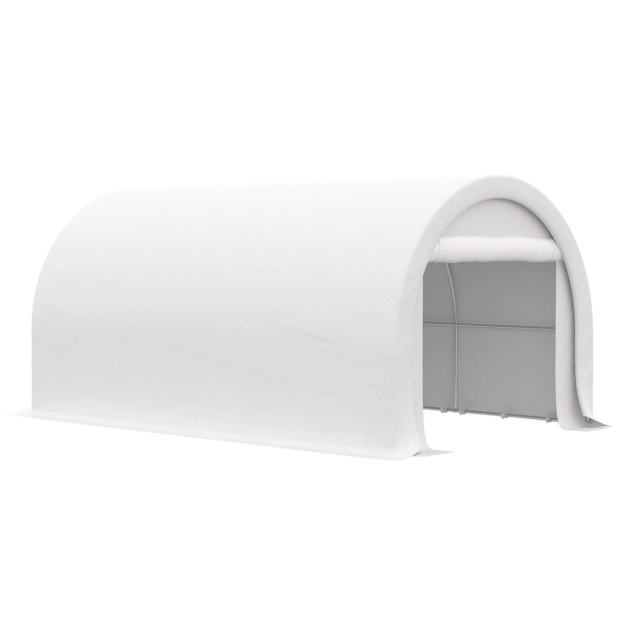 Outsunny - 10' x 16' Carport, Heavy Duty Portable Garage Storage Tent With Large Zippered Door, Anti-Uv Pe Canopy Cover For Car, Truck, Boat, Motorcycle, Bike, Garden Tools, Outdoor Work - Image 7