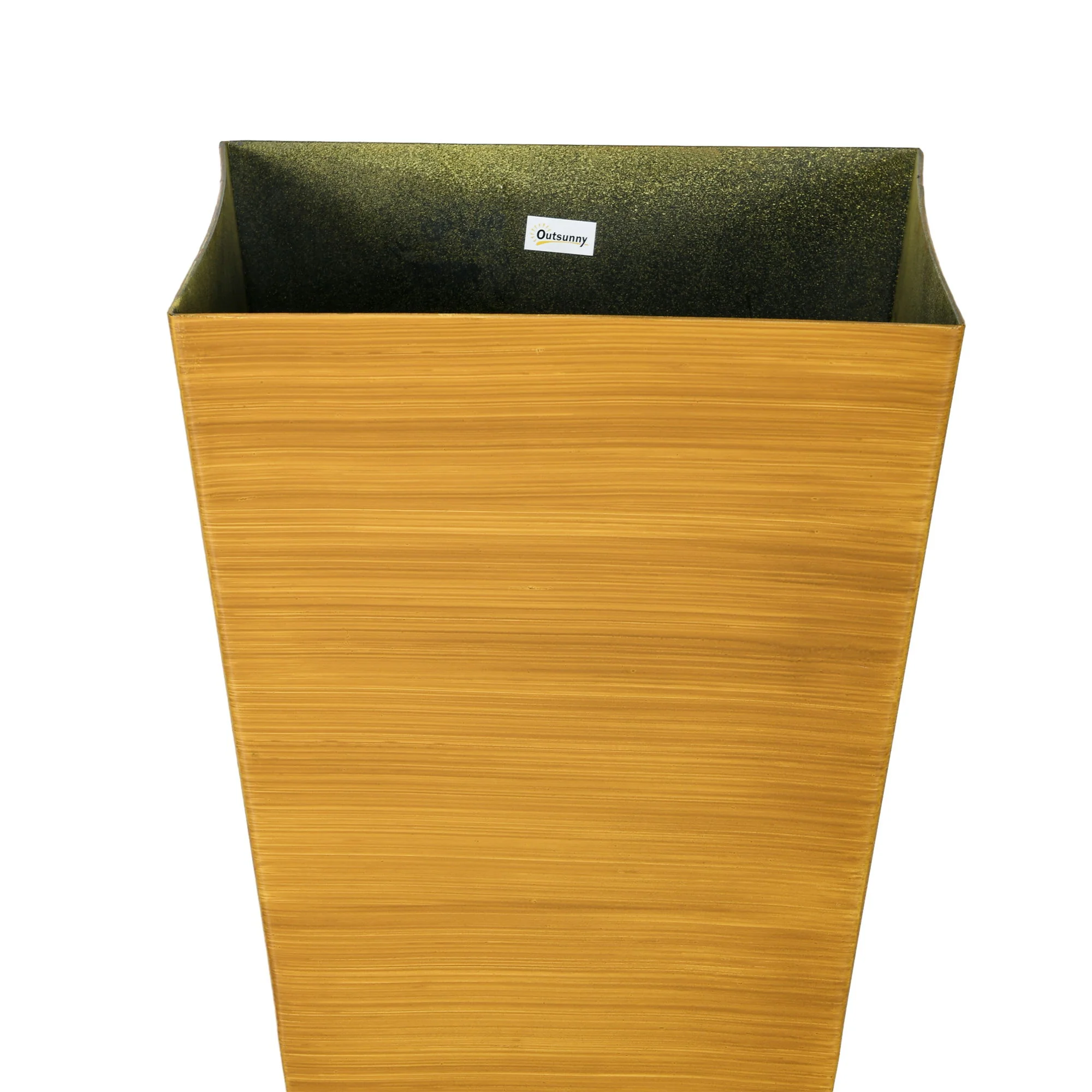 Outsunny - Outdoor Planters (Set of 3) Large Taper Planters With Drainage Holes And Plug, Faux Wood Plastic Flower Pots For Outdoor, Indoor, Garden, Patio - Image 4