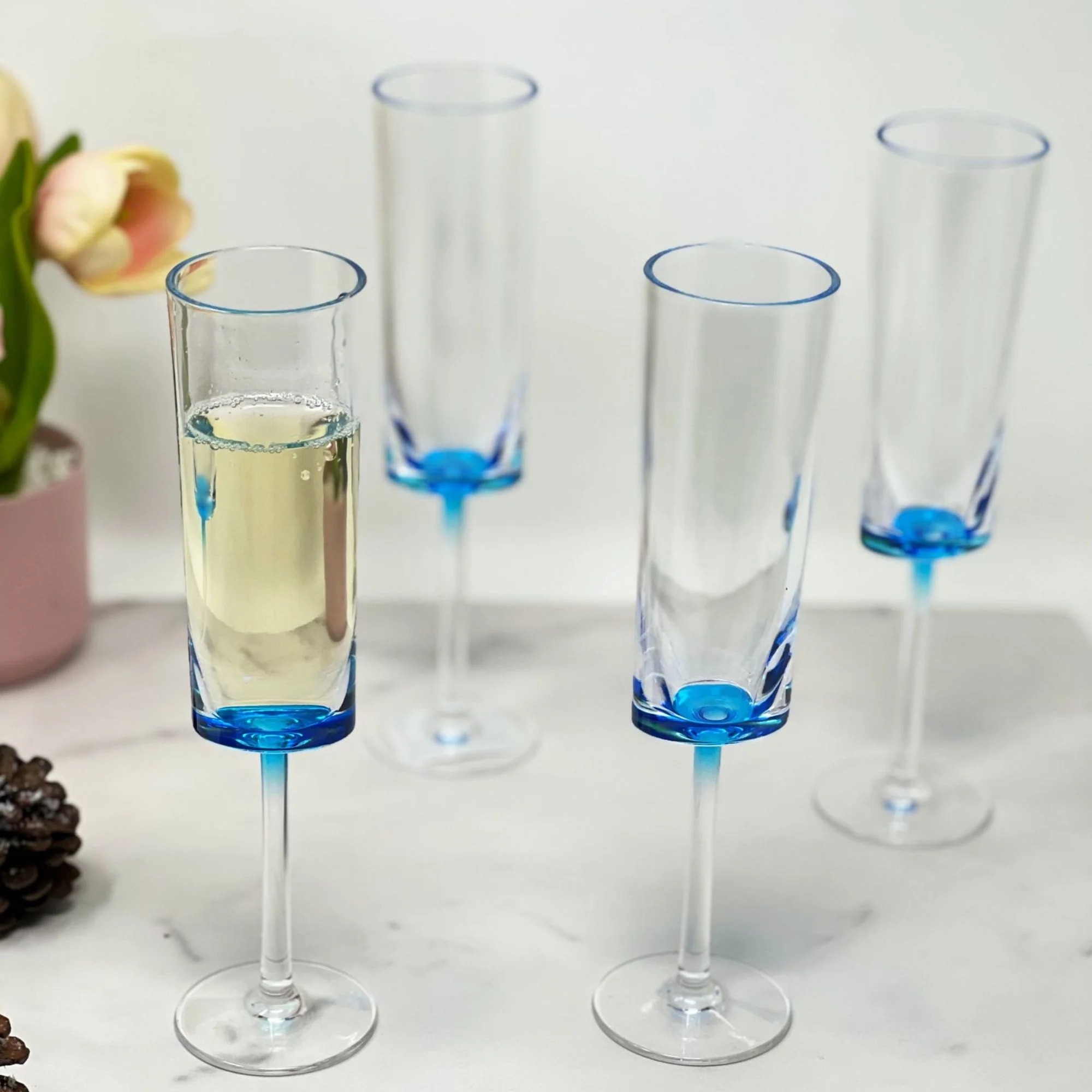 Oval Halo - Acrylic Champagne Flutes (Set of 4) - Image 10