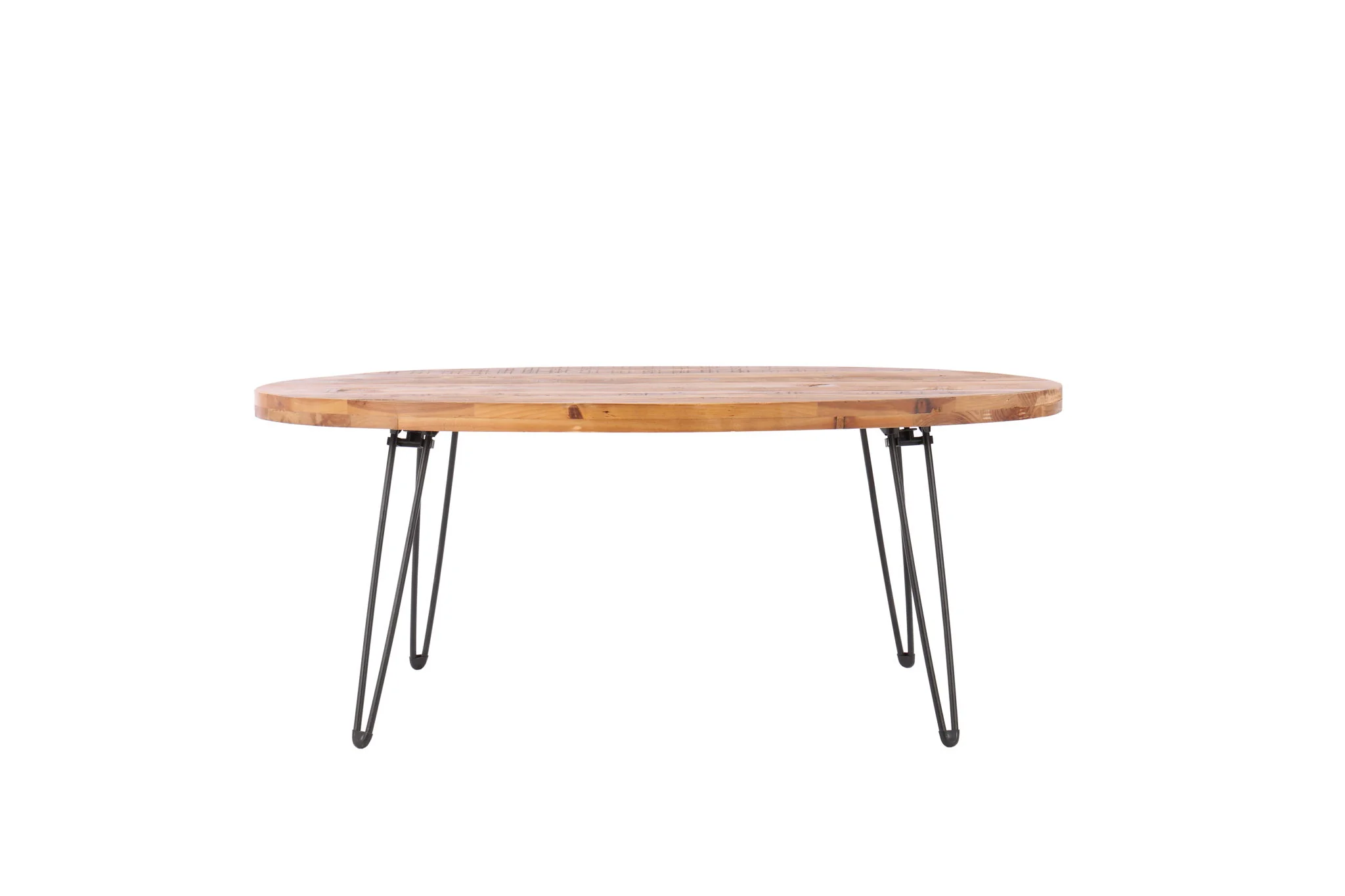 Oval Natural Reclaimed Wood Foldable Cocktail Table For Your Living Room - Natural - Image 6