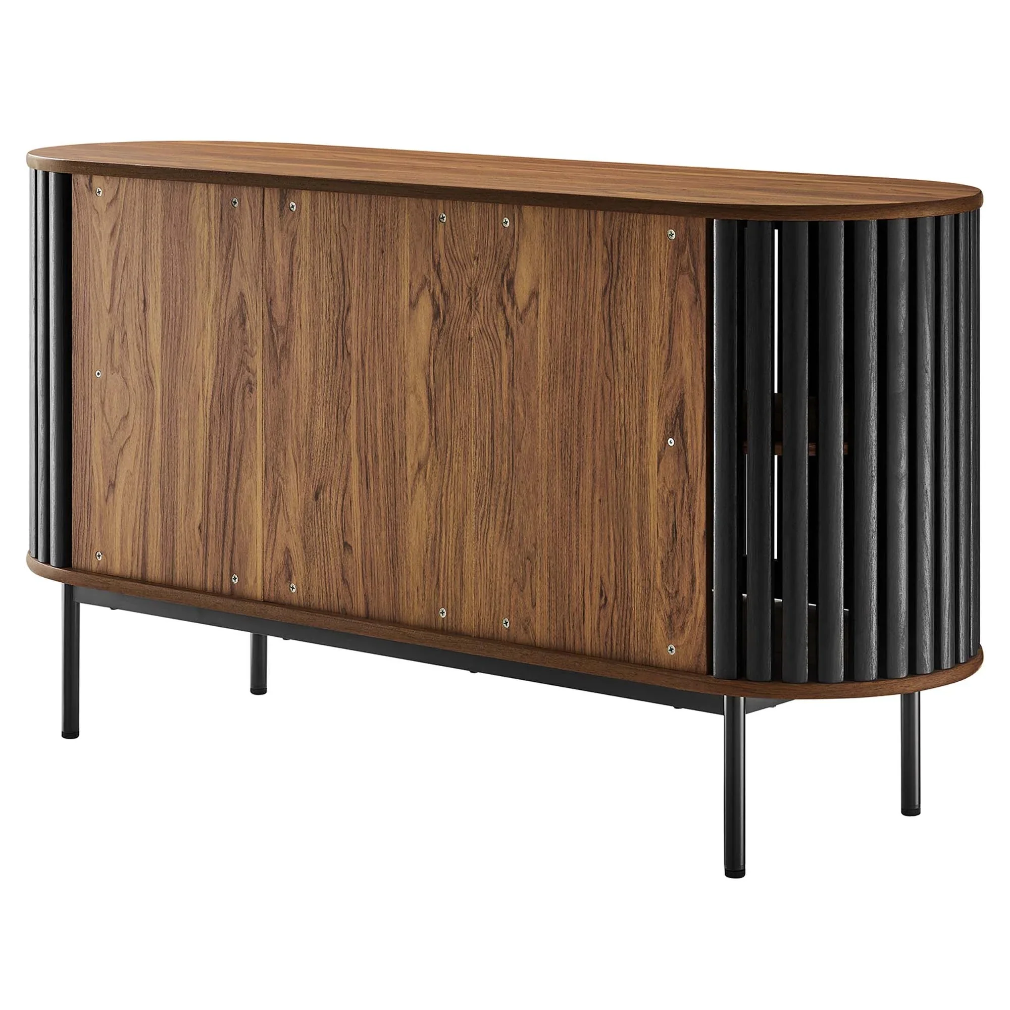 Sideboard Buffet Storage Credenza Cabinet Oval Wood Grain MDF 59 Inch - Image 15