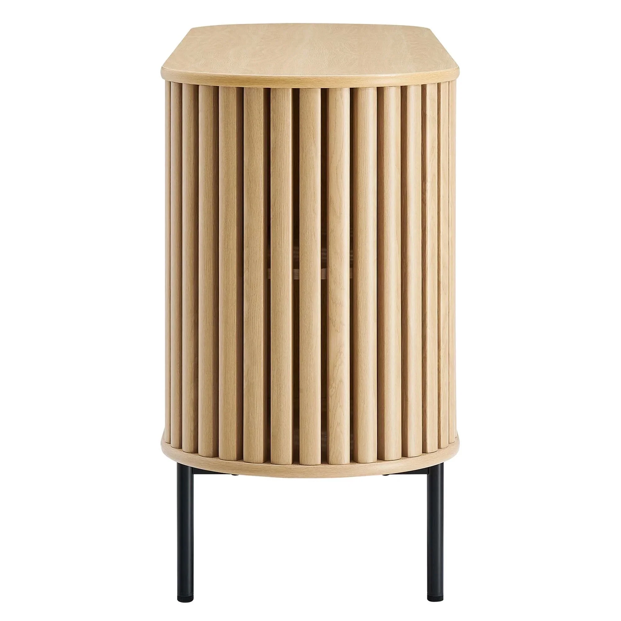 Sideboard Buffet Storage Credenza Cabinet Oval Wood Grain MDF 59 Inch - Image 6