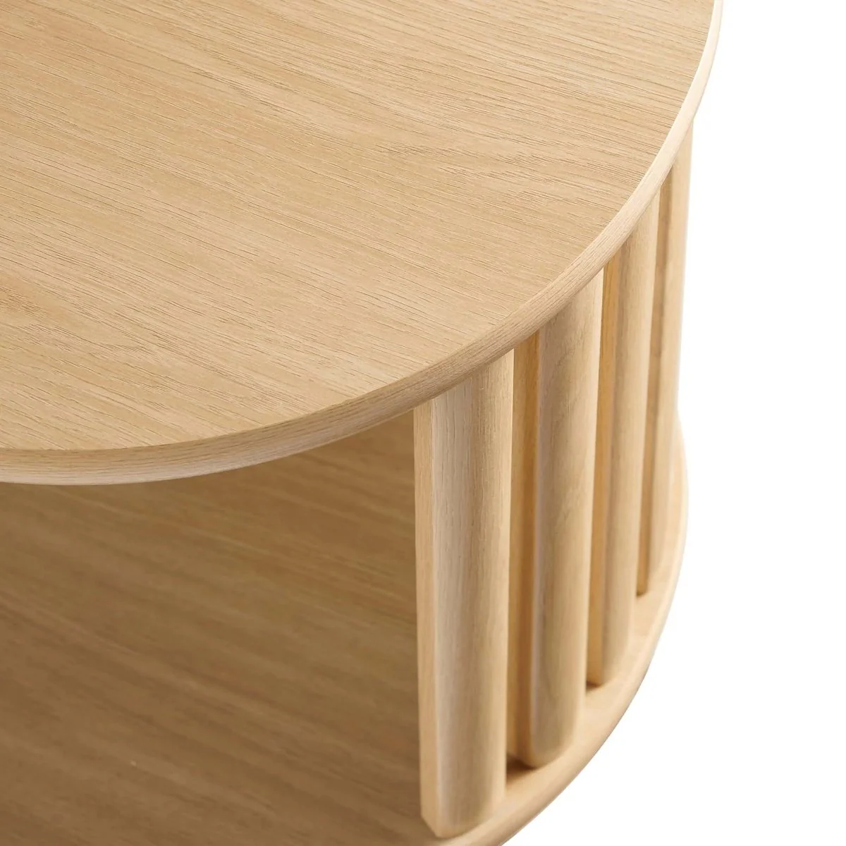 Oval Wood Side Table with Storage and Metal Legs – 20 Inch - Image 9