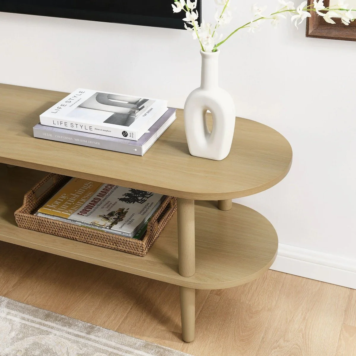Oval Wood TV Stand 70 Inch - Image 8