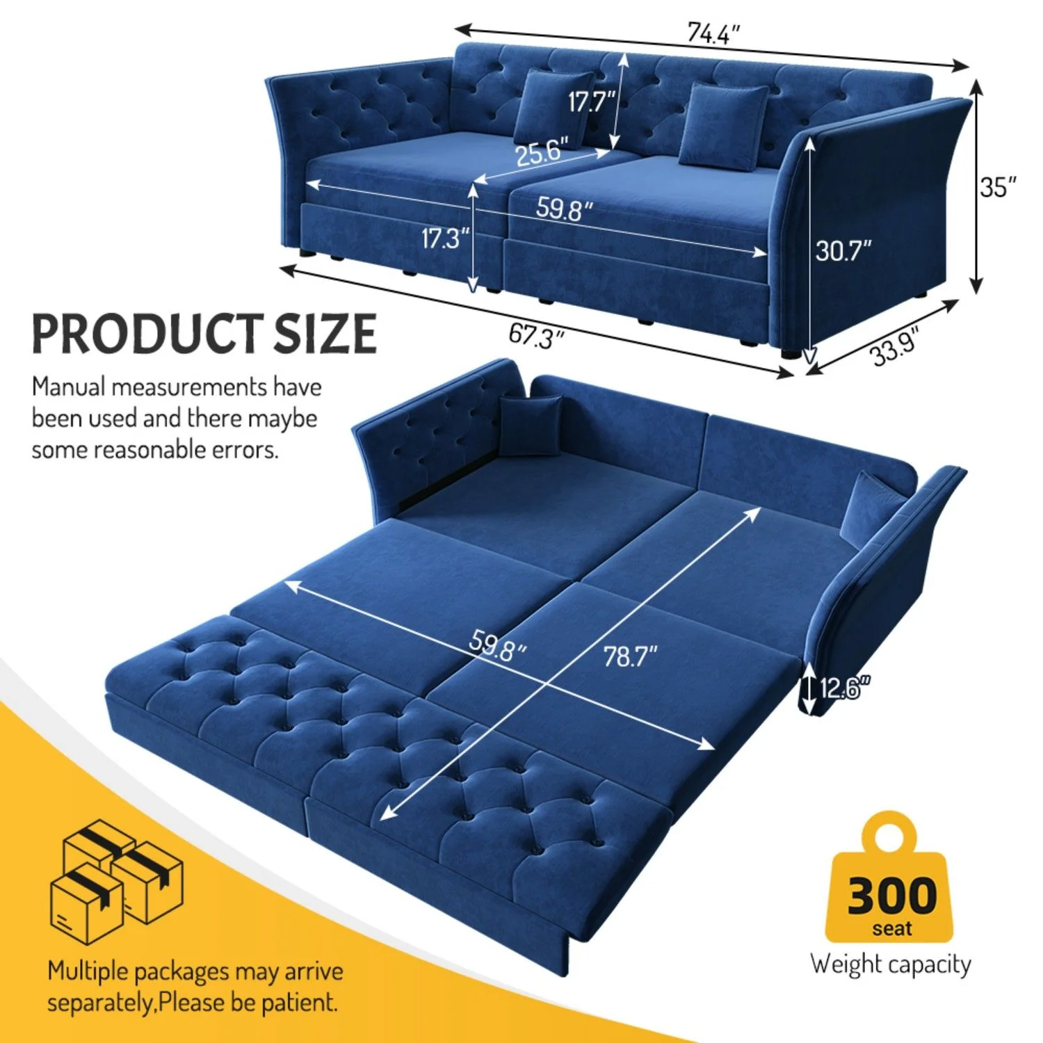 Oversize Pull Out Sofa Bed For Living Room - Image 17