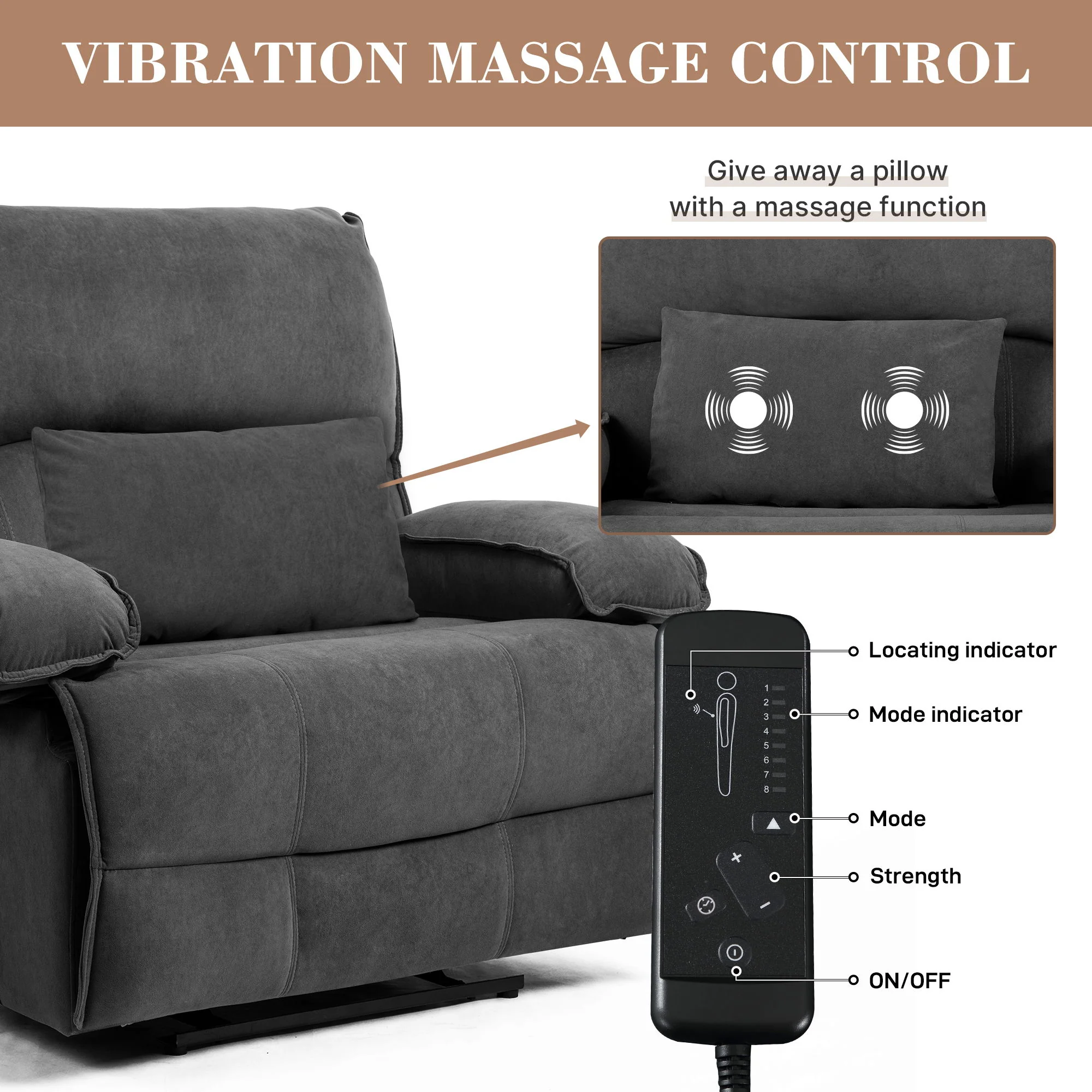 Oversized Manual Recliner Chair Sofa For Living Room - Image 4
