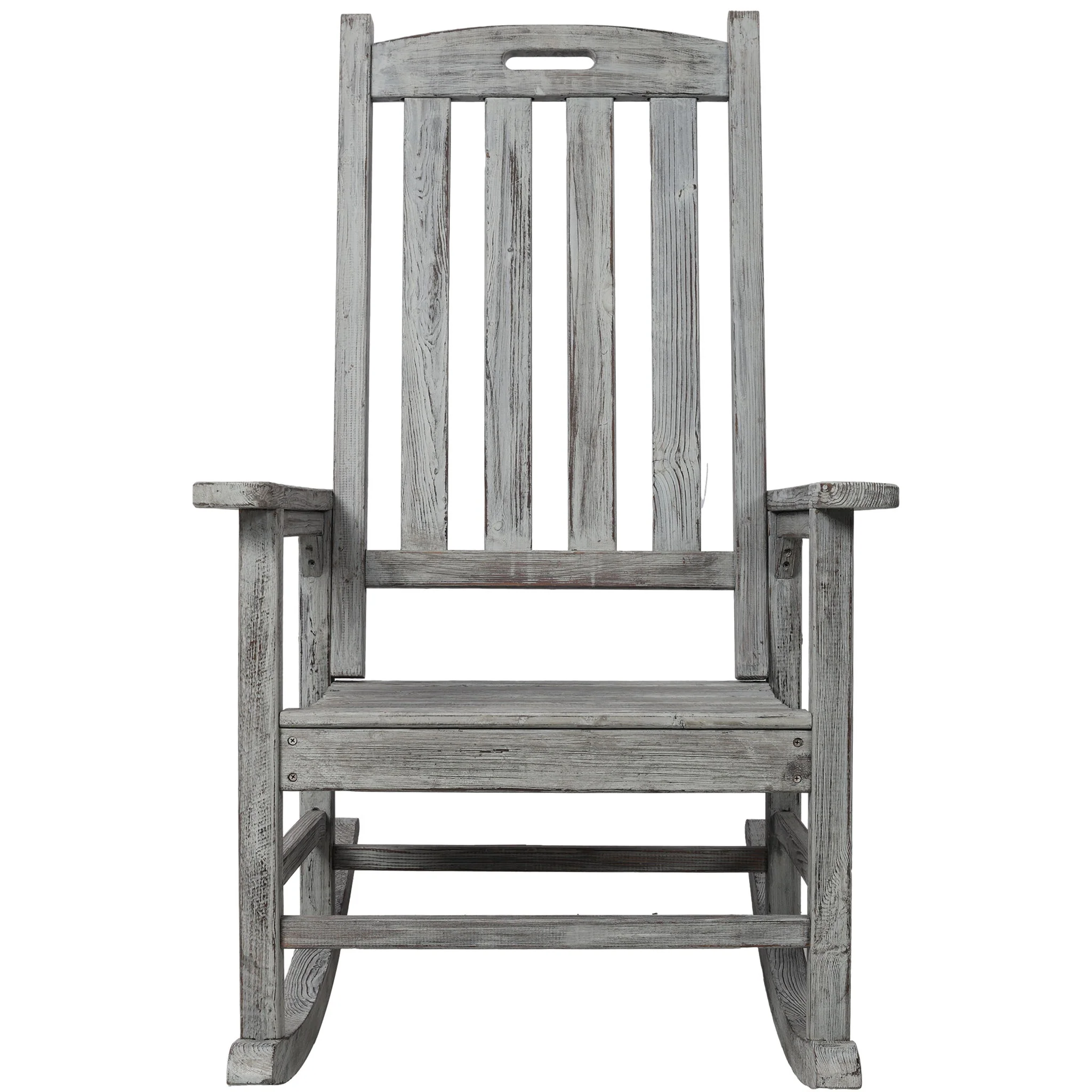 Oversized Porch Rocker Chair With Wide Seat And Tall Backrest - Image 2