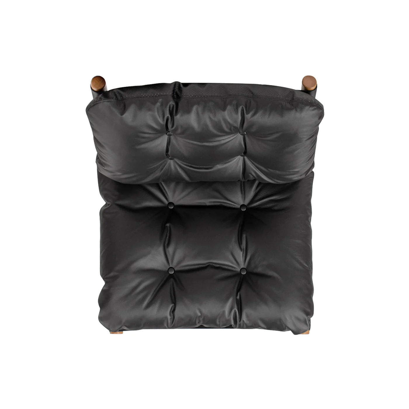 Oxford Leather Mid-Century Modern Accent Chair - Noir Black - Image 3