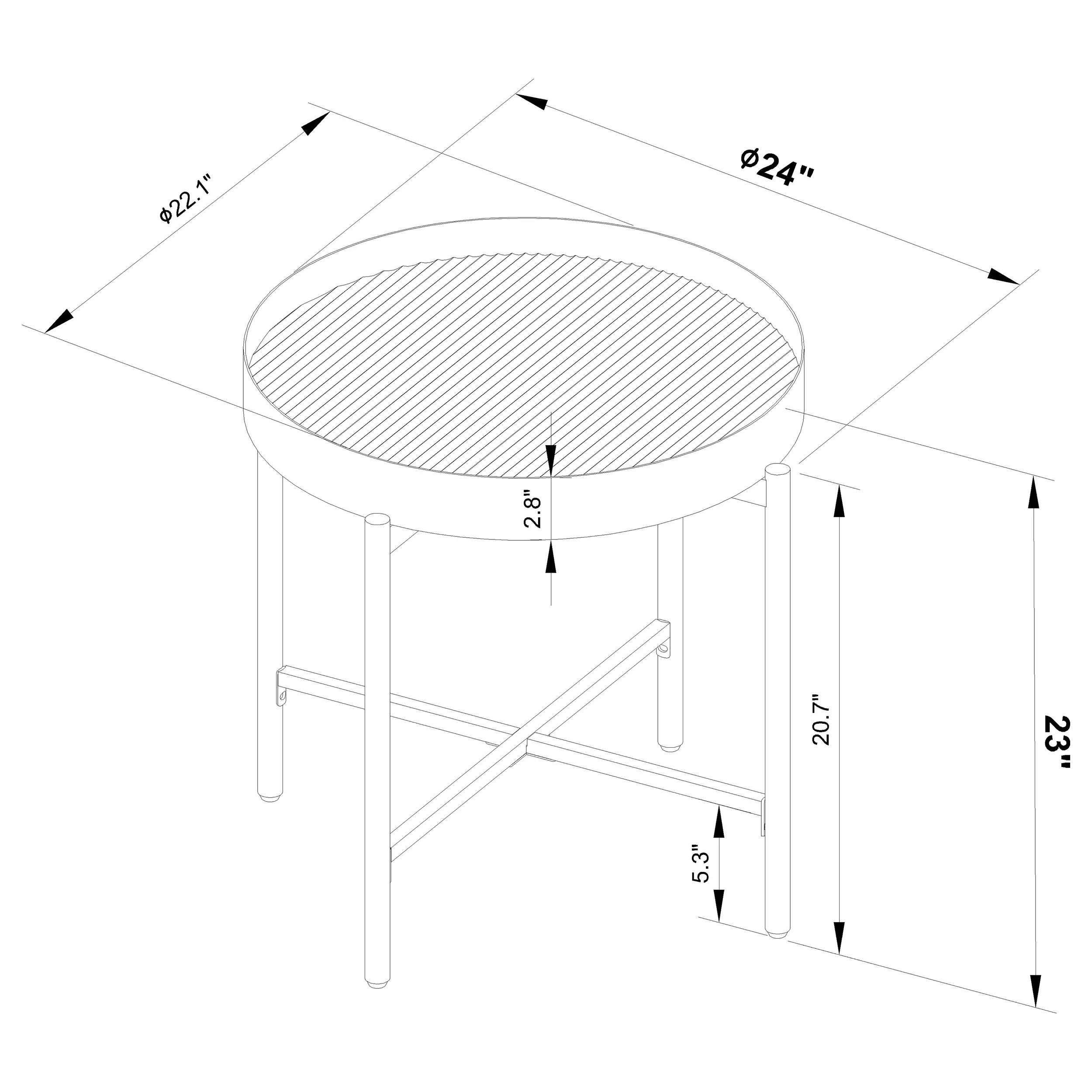 Ozella 2-Piece Round Coffee and End Table Set Sandy Black - Image 13