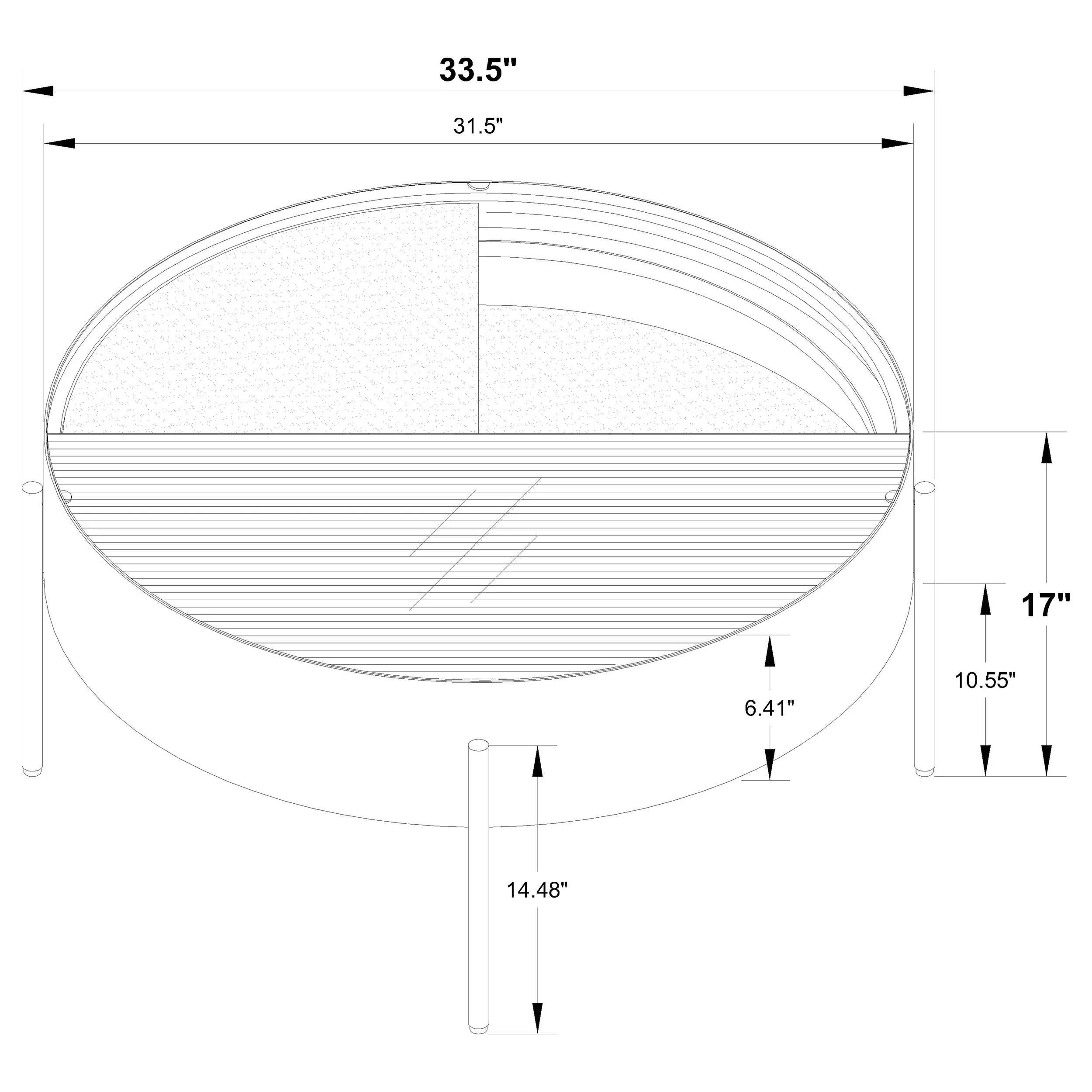 Ozella Round Coffee Table with Hidden Storage, Sandy Black - Image 6