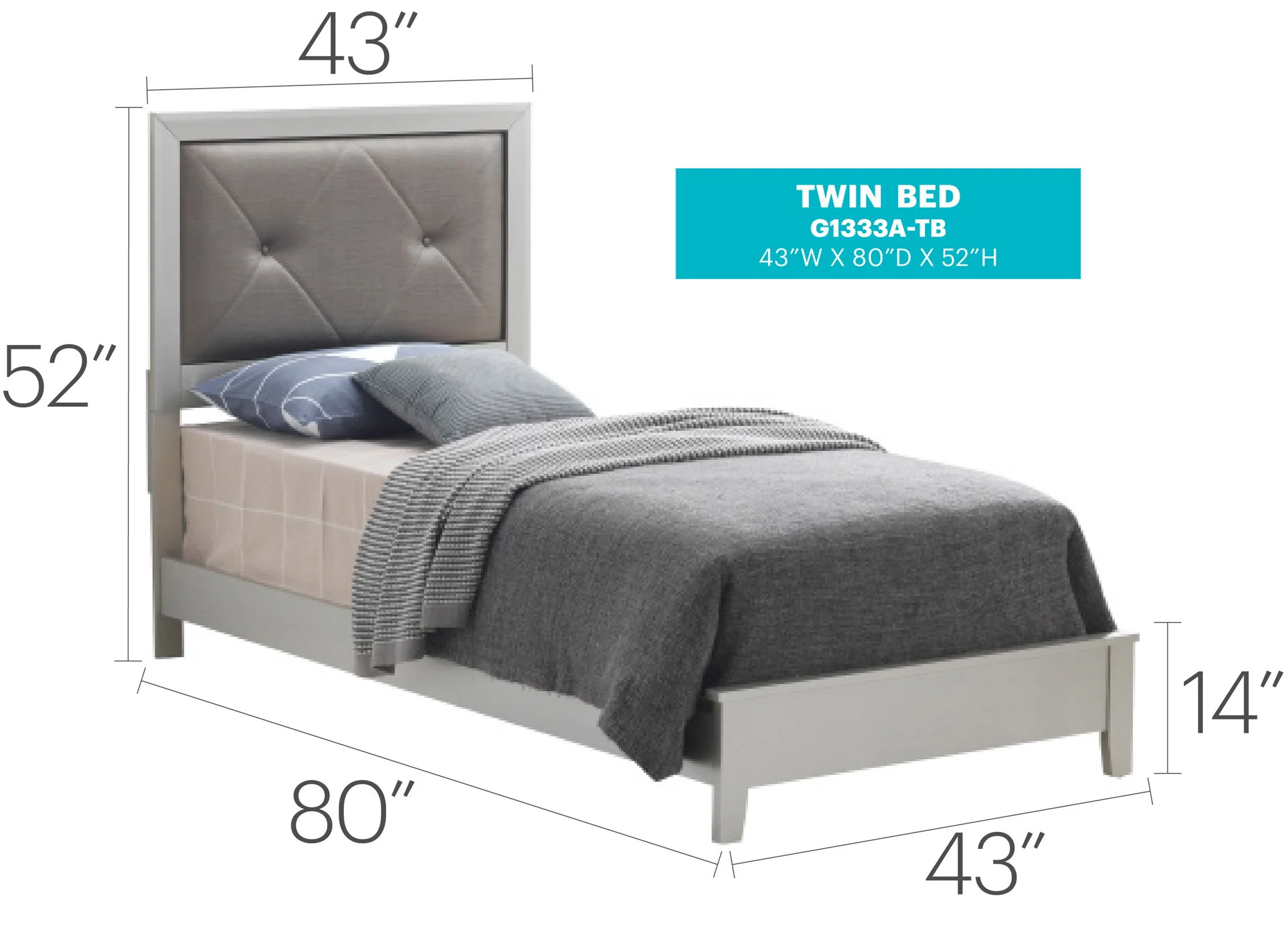 Padded Headboard Bed - Image 18