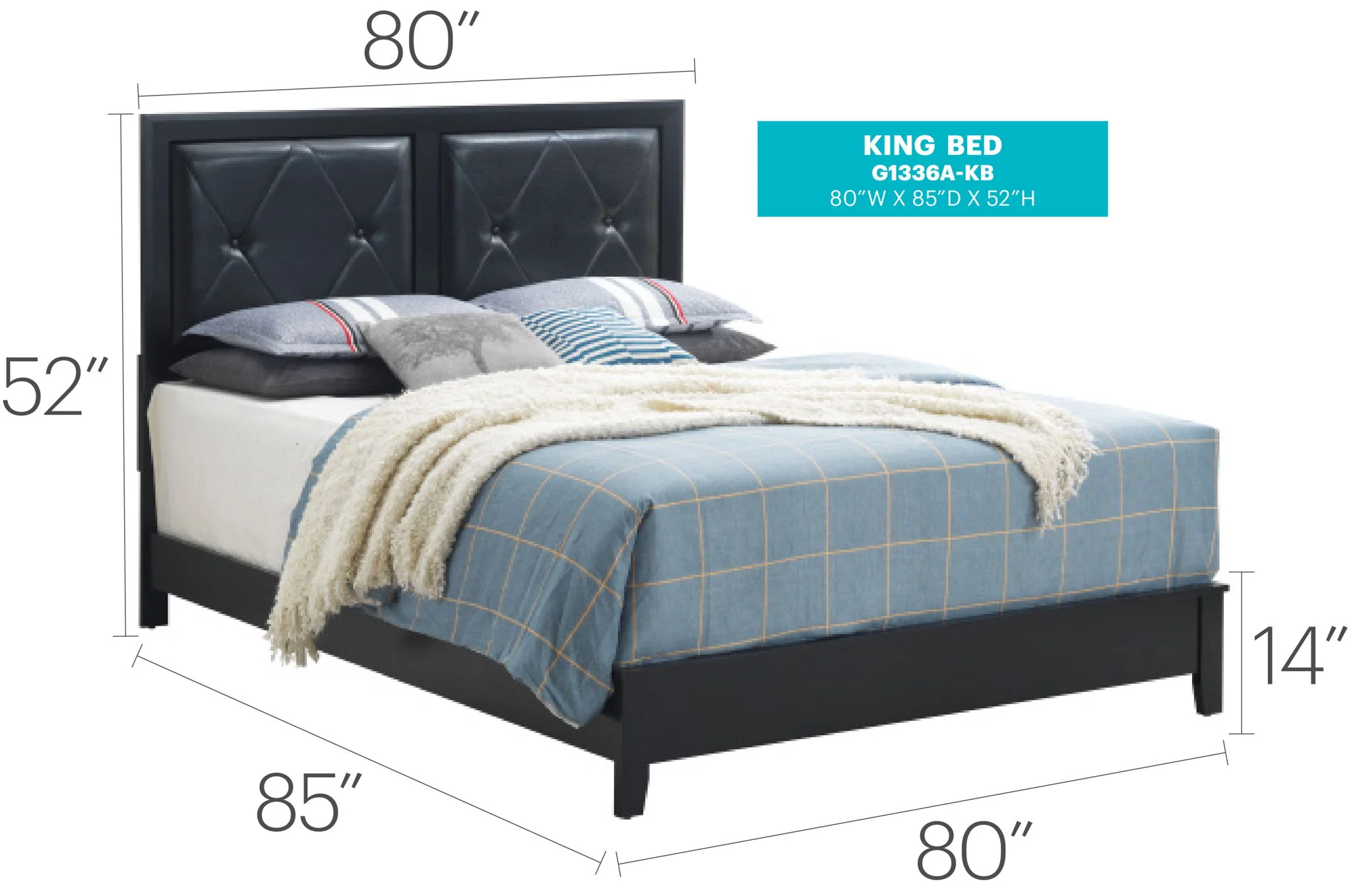 Padded Headboard Bed - Image 19