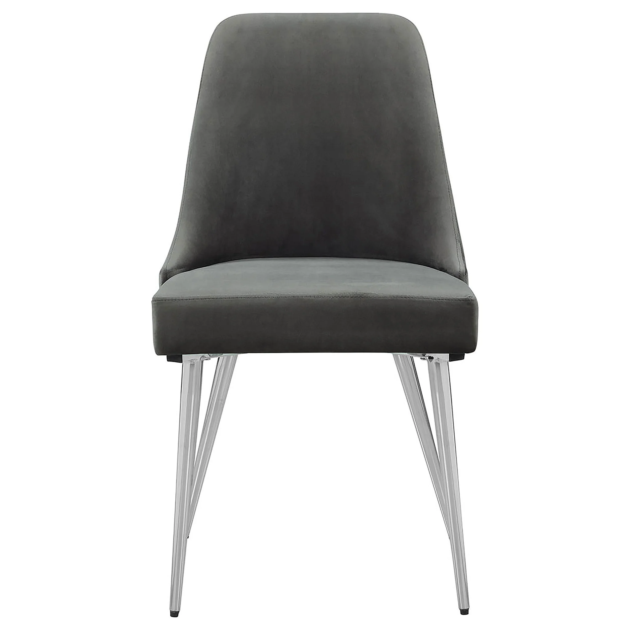 Padded Side Chair Of 2) With Upholstered Seat And Polished - Gray - Image 2