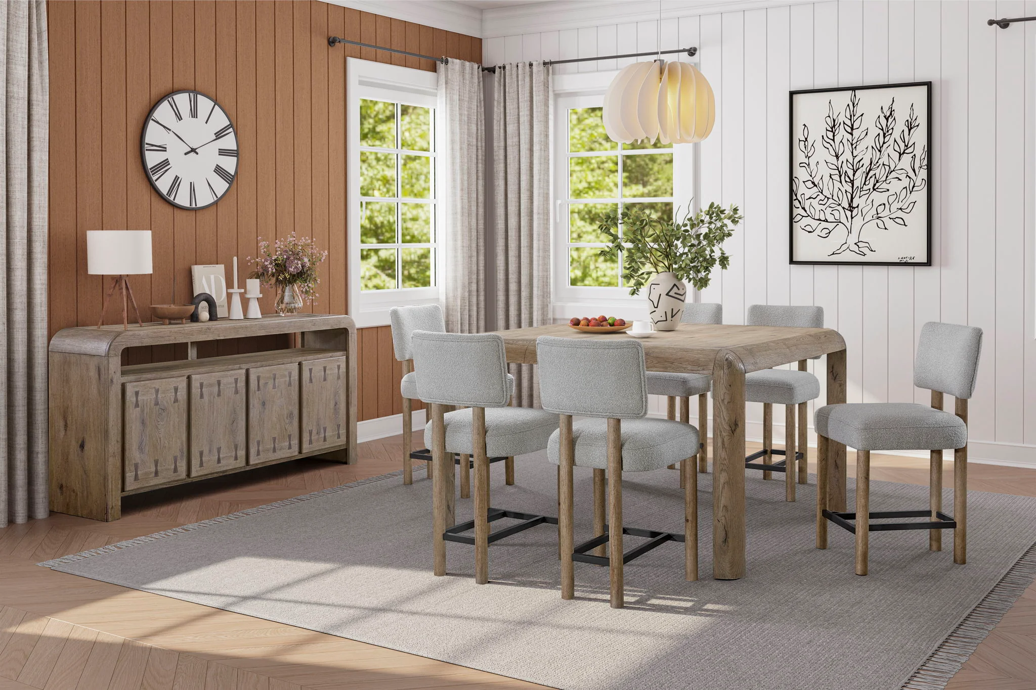 Pagosa - Upholstered Counter Height Stool (Set of 2) - English Knotty Oak / Gray - Image 5