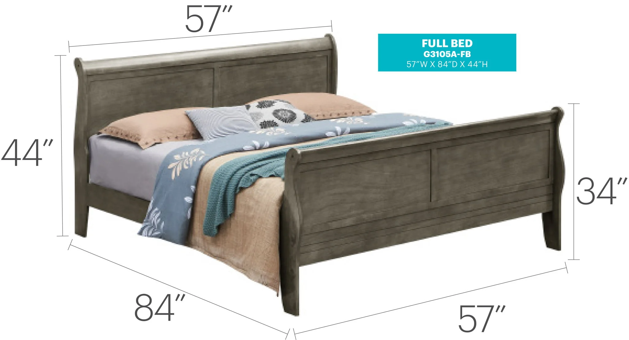 Panel Sleigh Bed - Image 21