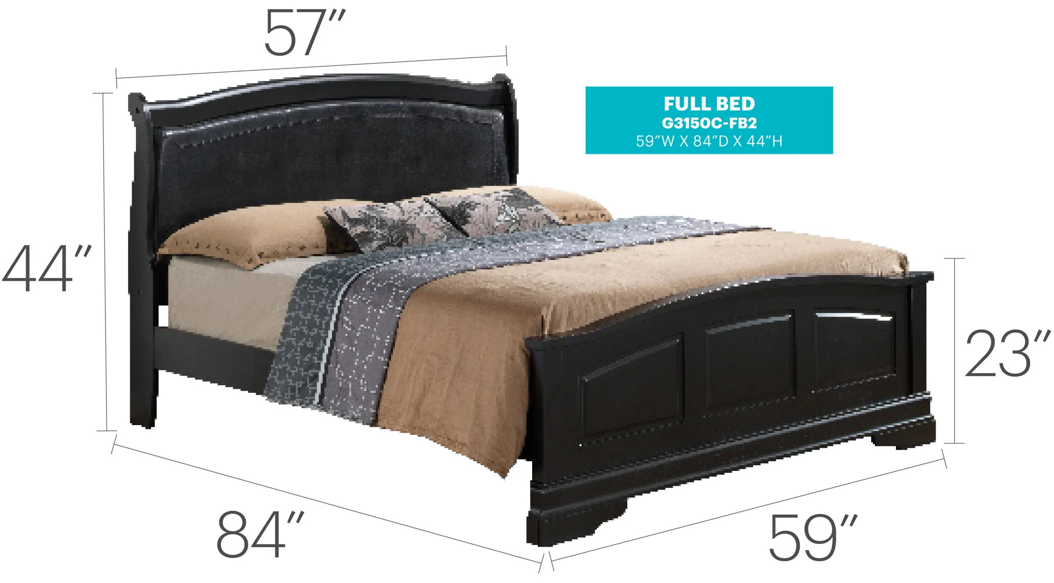 Panel Sleigh Bed Elegantly Crafted - Image 18
