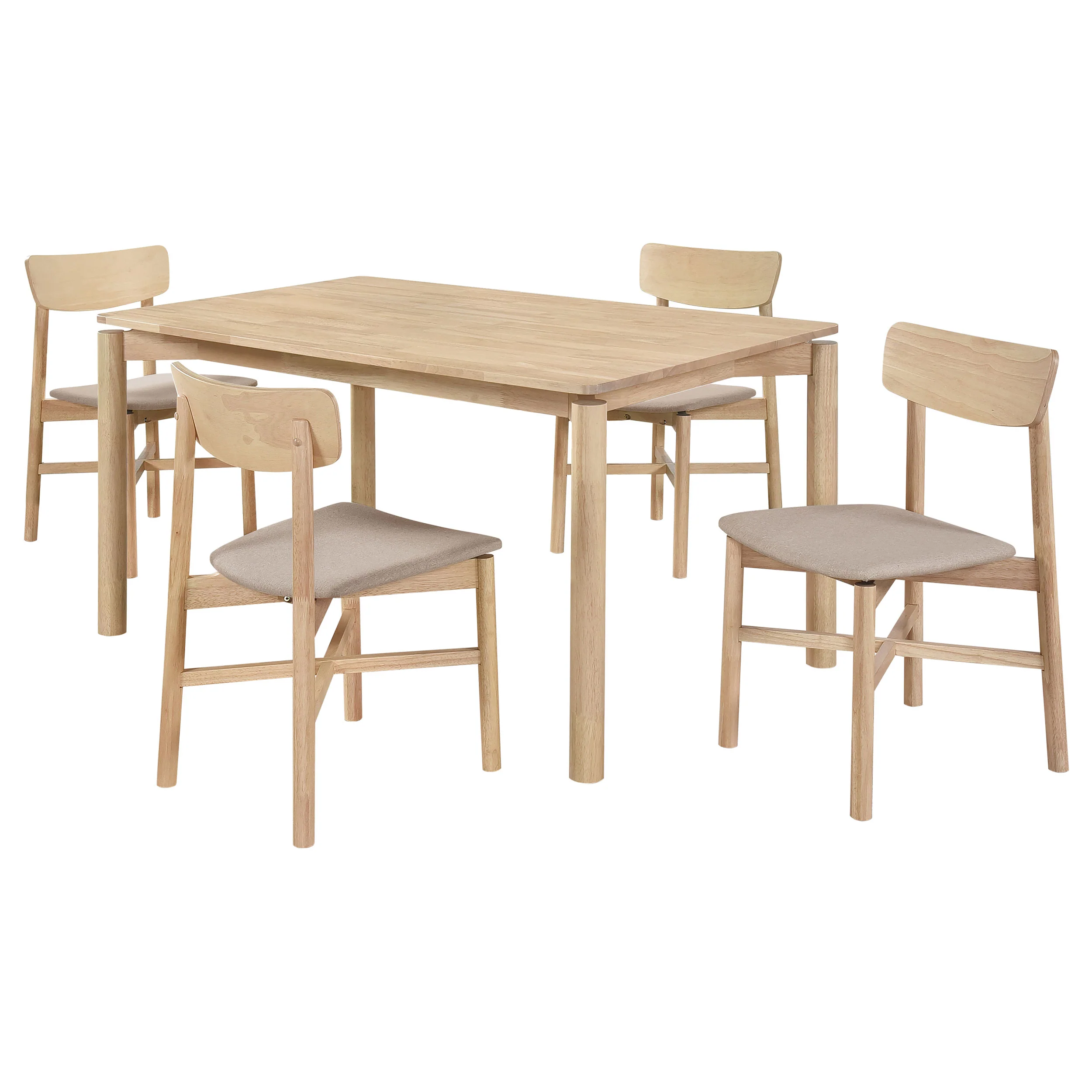 Parkridge 5-Piece 59-Inch White Washed Wood Dining Set - Image 4