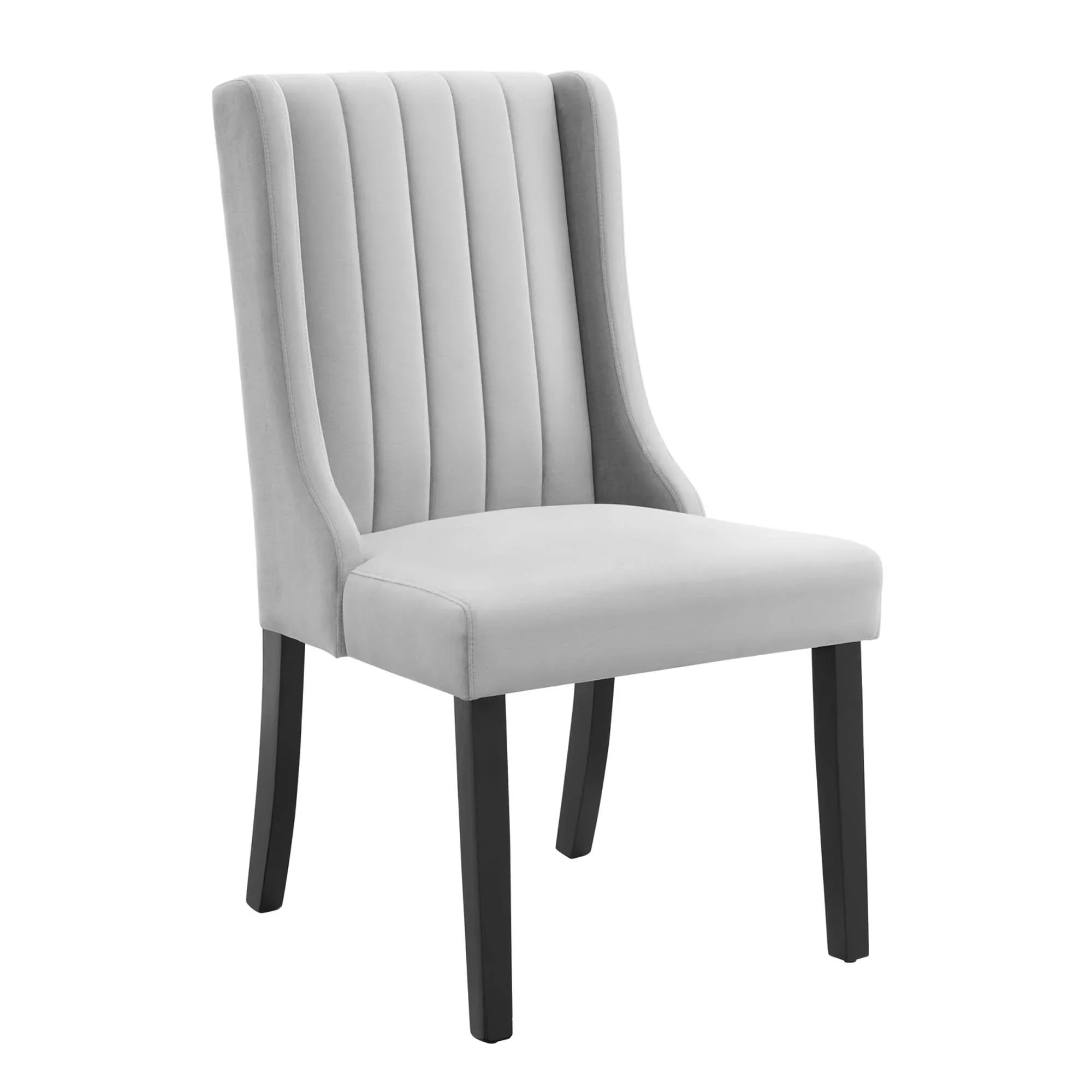 Parsons Performance Velvet Dining Side Chairs Set of 2 – Light Gray 39 Inch - Image 2