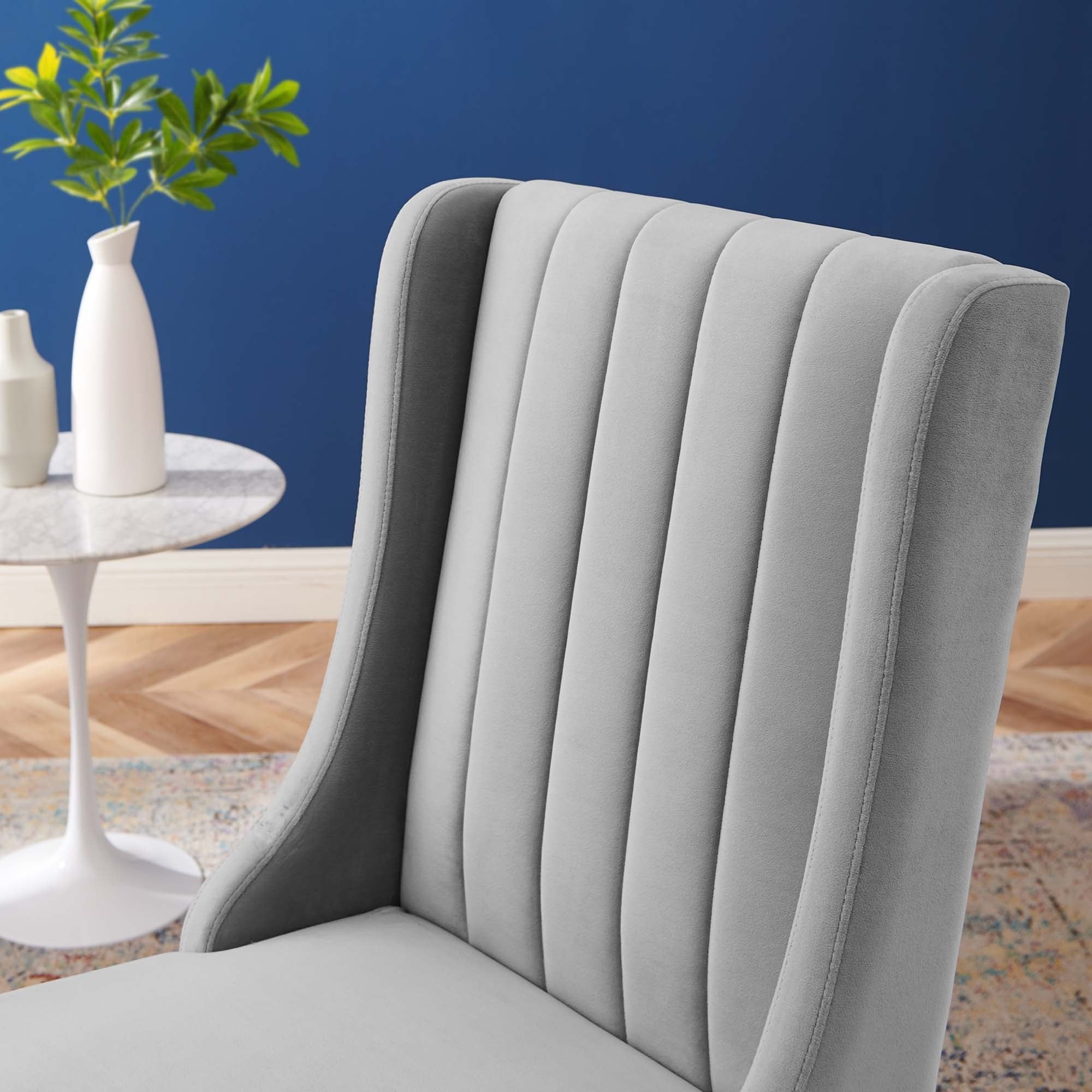 Parsons Performance Velvet Dining Side Chairs Set of 2 – Light Gray 39 Inch - Image 6