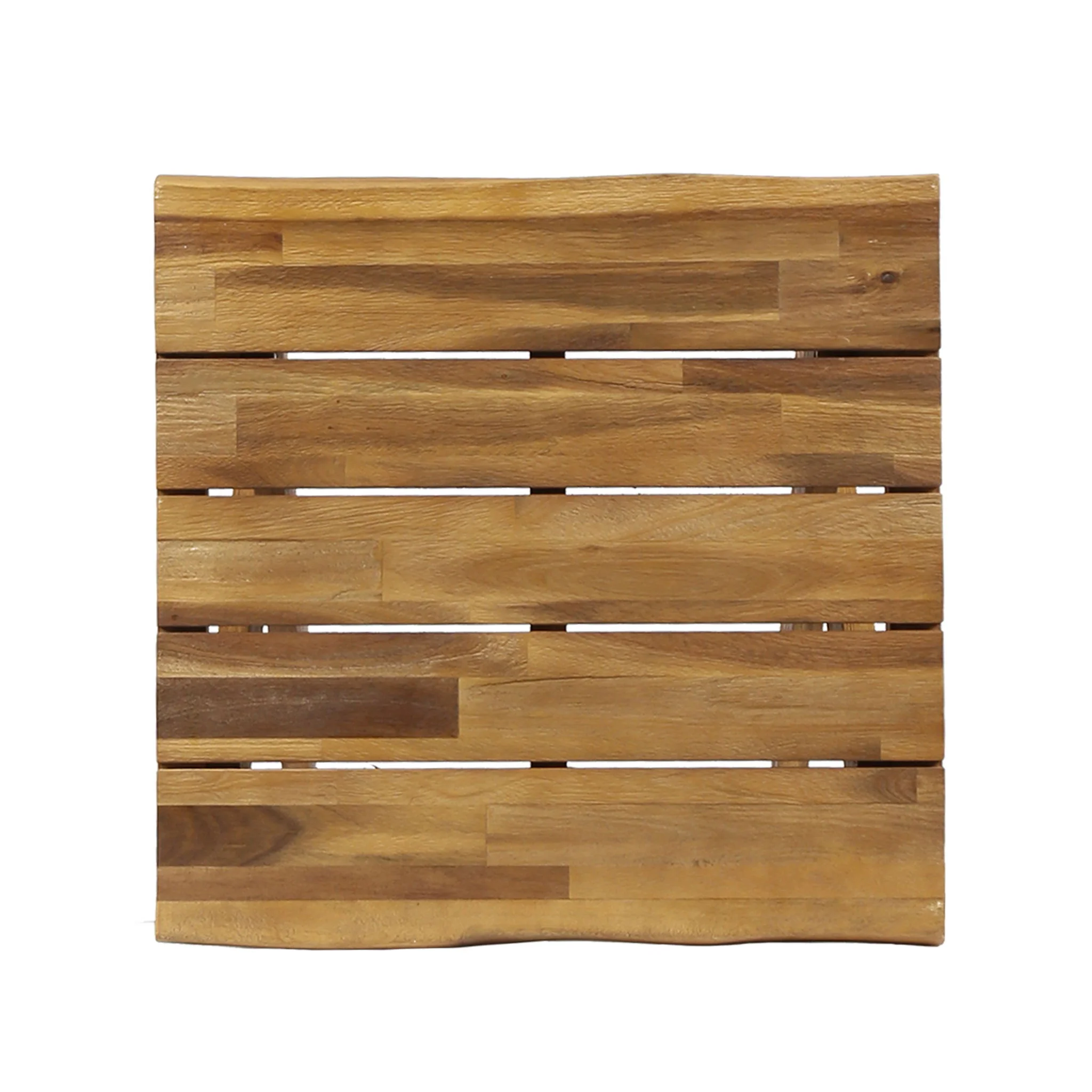 Passion - Outdoor Side Table With Cross Base And Slatted Top - Teak - Image 8