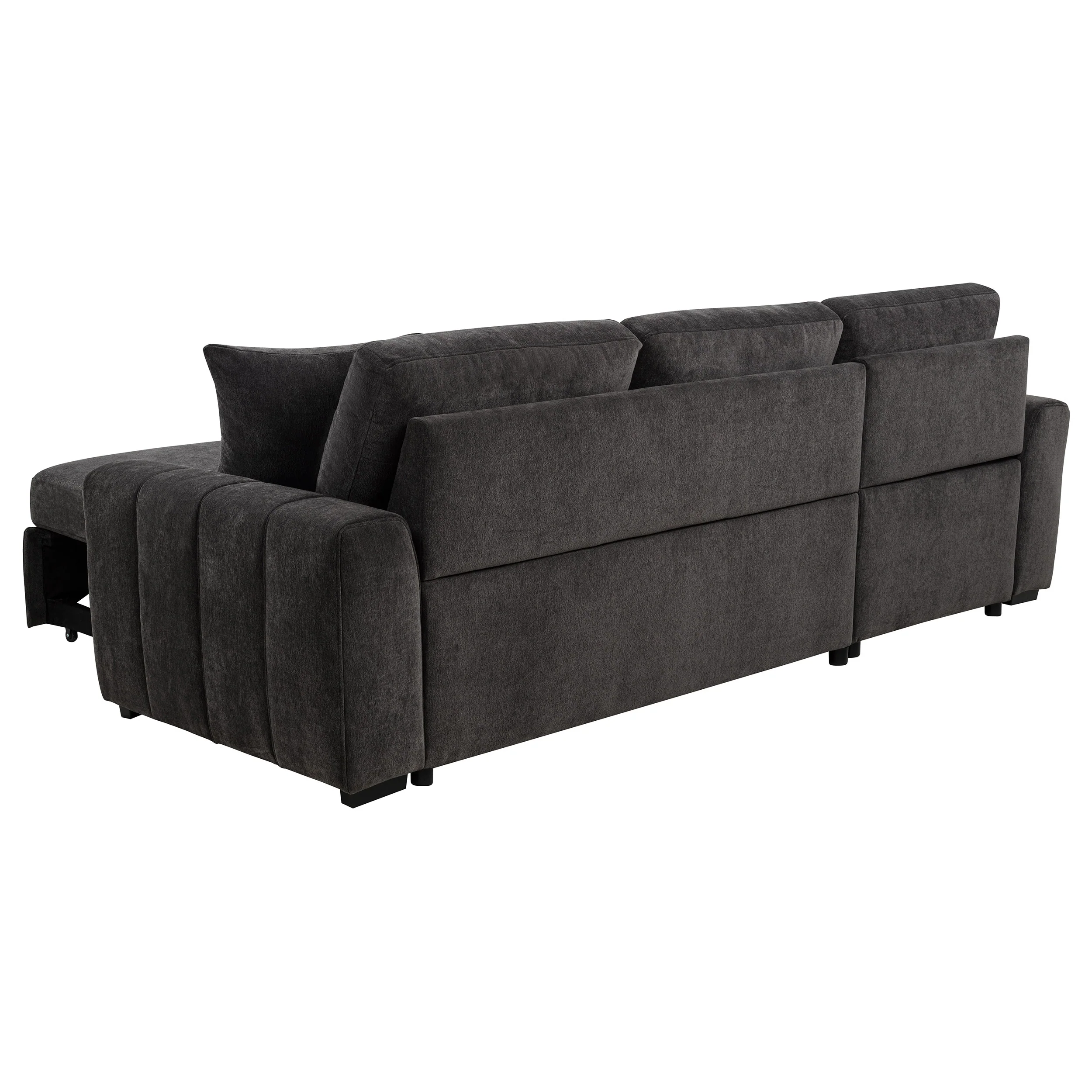 Pastrana Upholstered Sleeper Sectional Sofa Charcoal Grey - Image 15