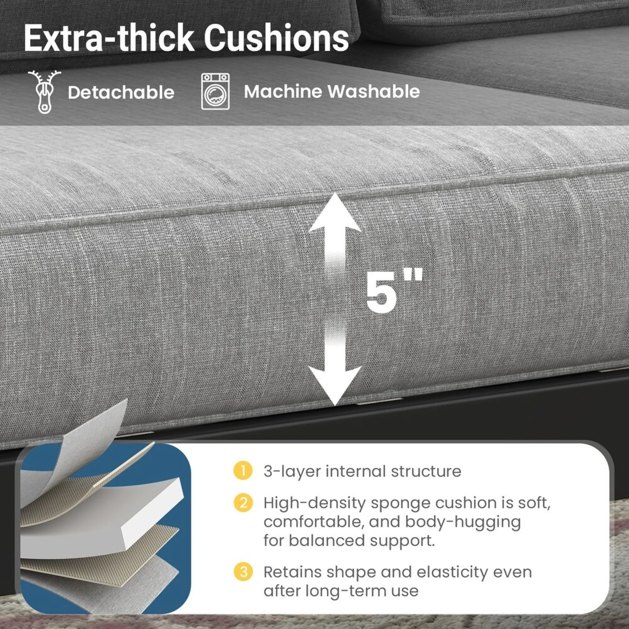 Patio All-Weather Loveseat With Thick Cushions - Image 12