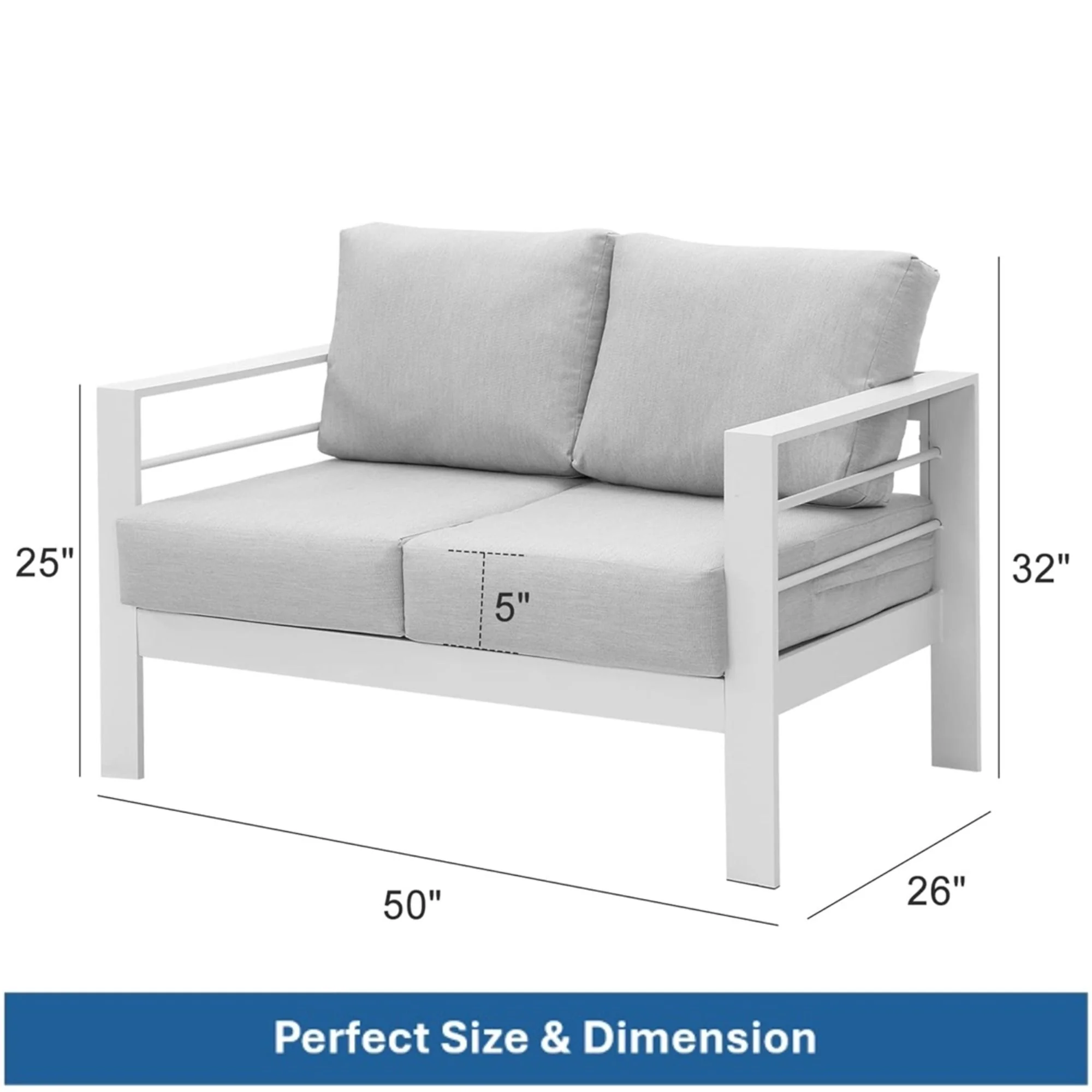 Patio All-Weather Loveseat With Thick Cushions - Image 3