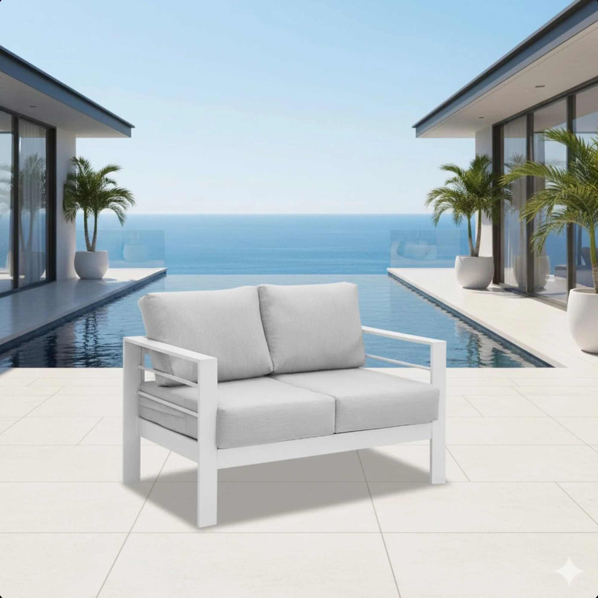 Patio All-Weather Loveseat With Thick Cushions - Image 4