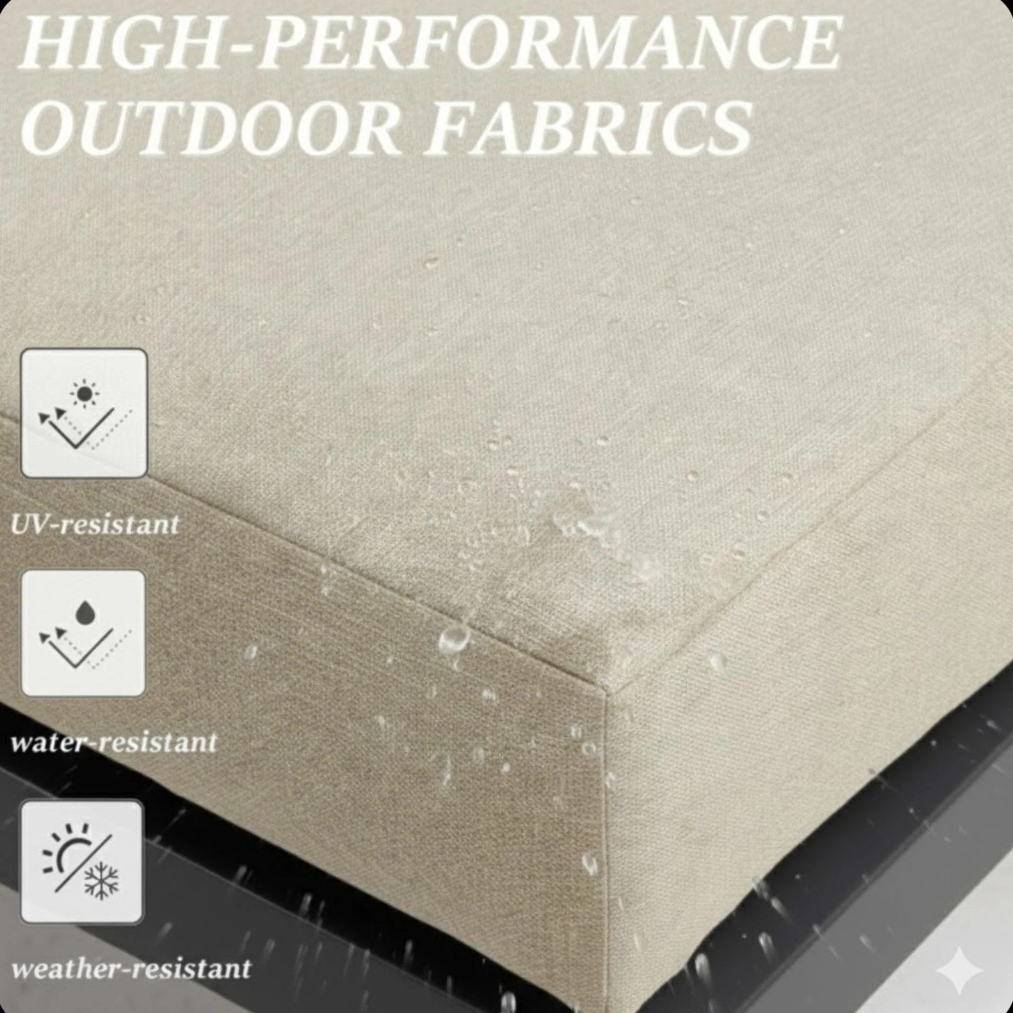 Patio All-Weather Ottomans With Thick Cushions (Set of 2) - Image 13